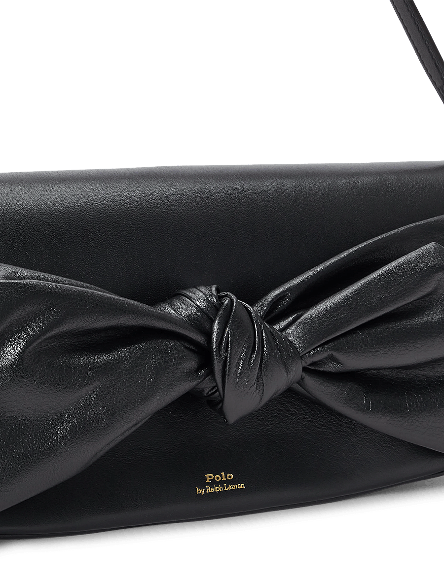 Polo Ralph Lauren - Bellport Leather Bow Long-Flap Clutch - black - 3