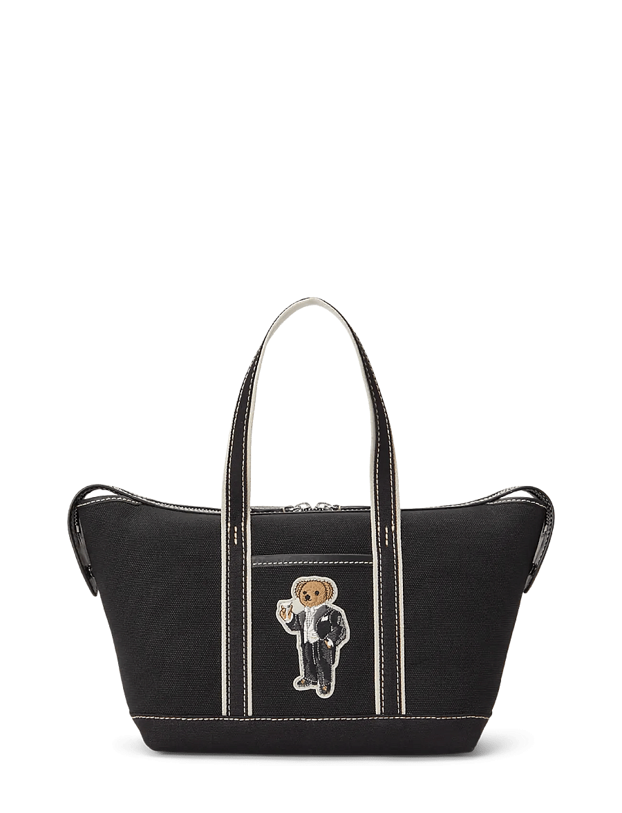 Polo Ralph Lauren - Polo Bear Canvas Mini Shopper Tote - tote bags - black/black - 0
