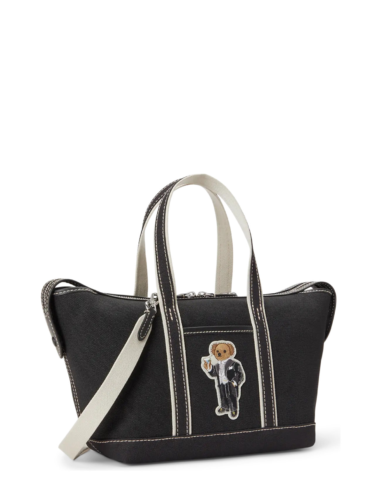 Polo Ralph Lauren - Polo Bear Canvas Mini Shopper Tote - tote bags - black/black - 2