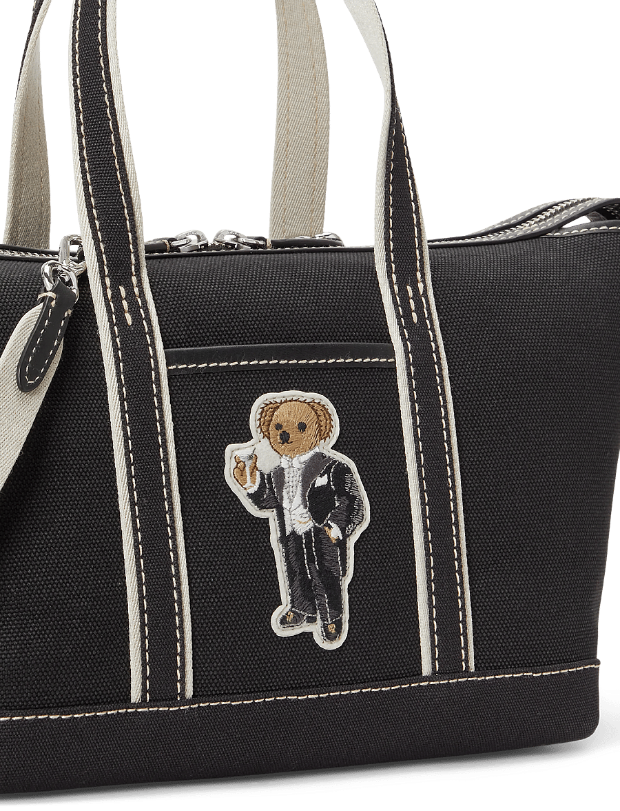 Polo Ralph Lauren - Polo Bear Canvas Mini Shopper Tote - tote bags - black/black - 4