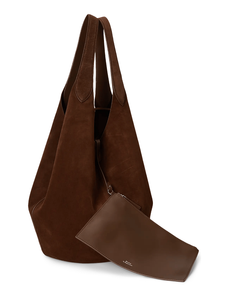 Polo Ralph Lauren - SUEDE-PLY LG TTE R-TTE-LRG - skuldertasker - cafe - 1