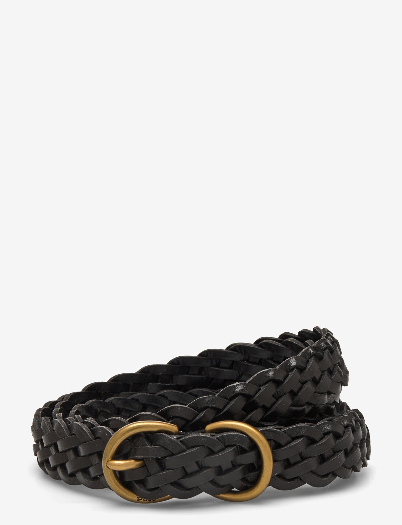 Polo Ralph Lauren - Braided Vachetta Leather Skinny Belt - flettede bælter - black - 0