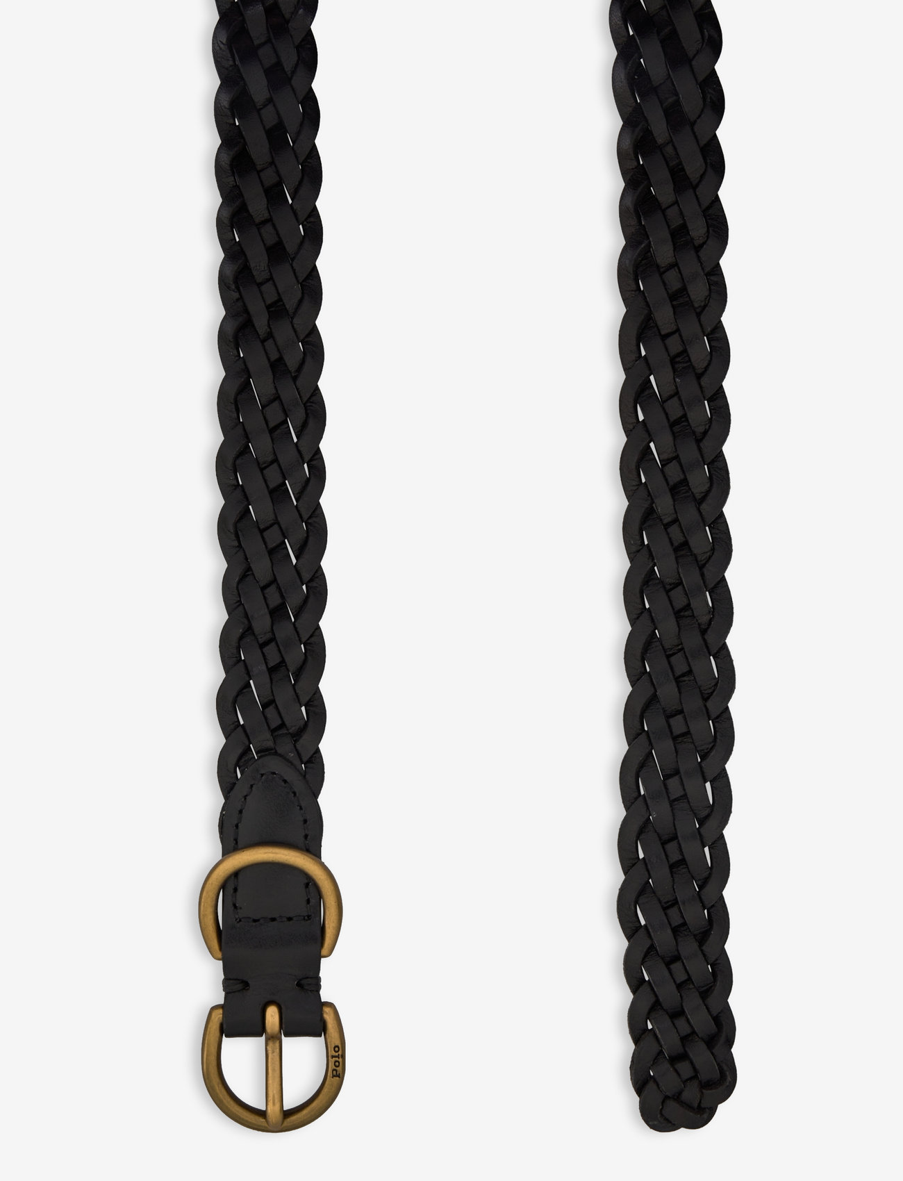 Polo Ralph Lauren - Braided Vachetta Leather Skinny Belt - flettede bælter - black - 1