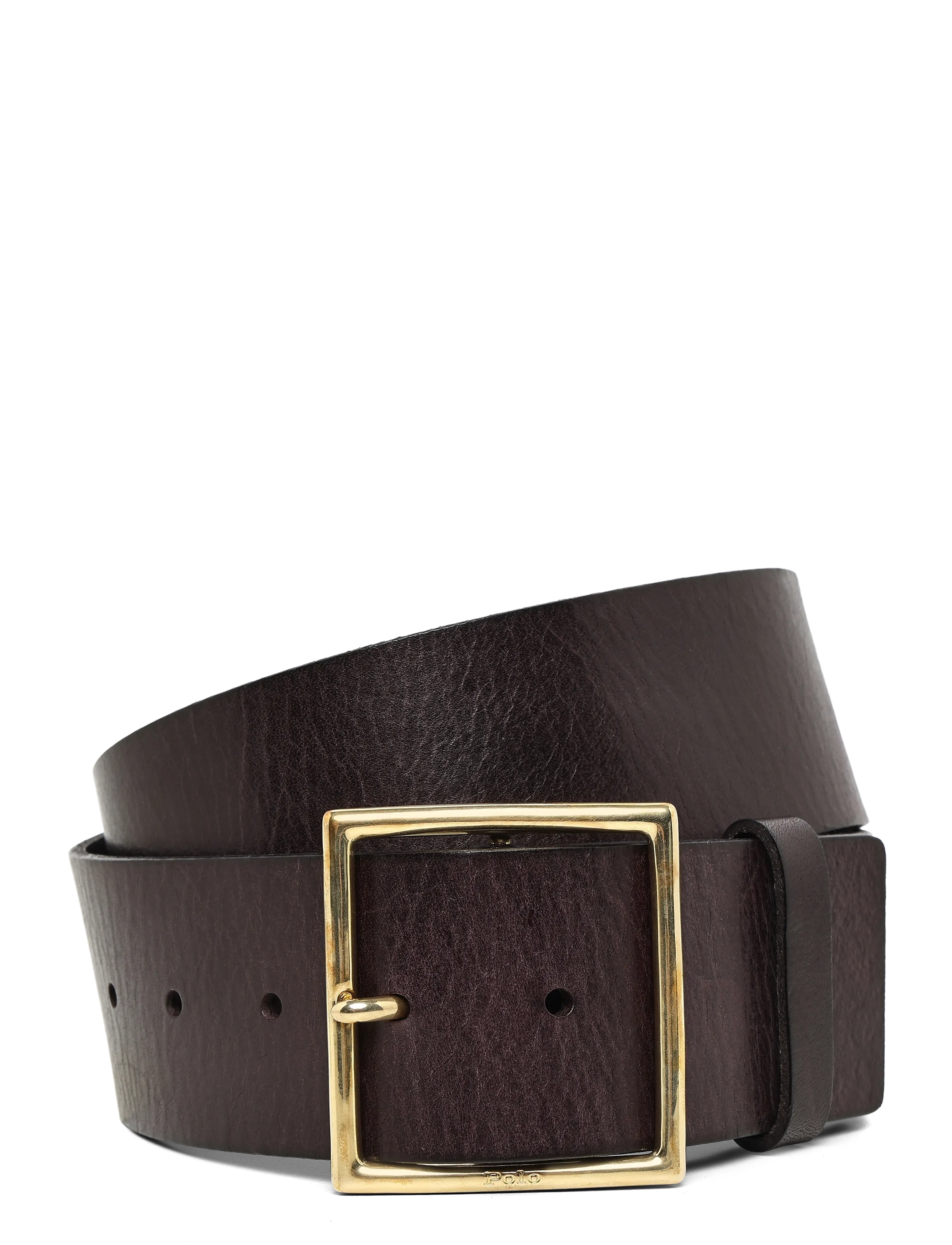 Polo Ralph Lauren TUMBLED VACHETTA-50MM PL SQR-BLT-ME - Nahkrihmad - TOBACCO / brown