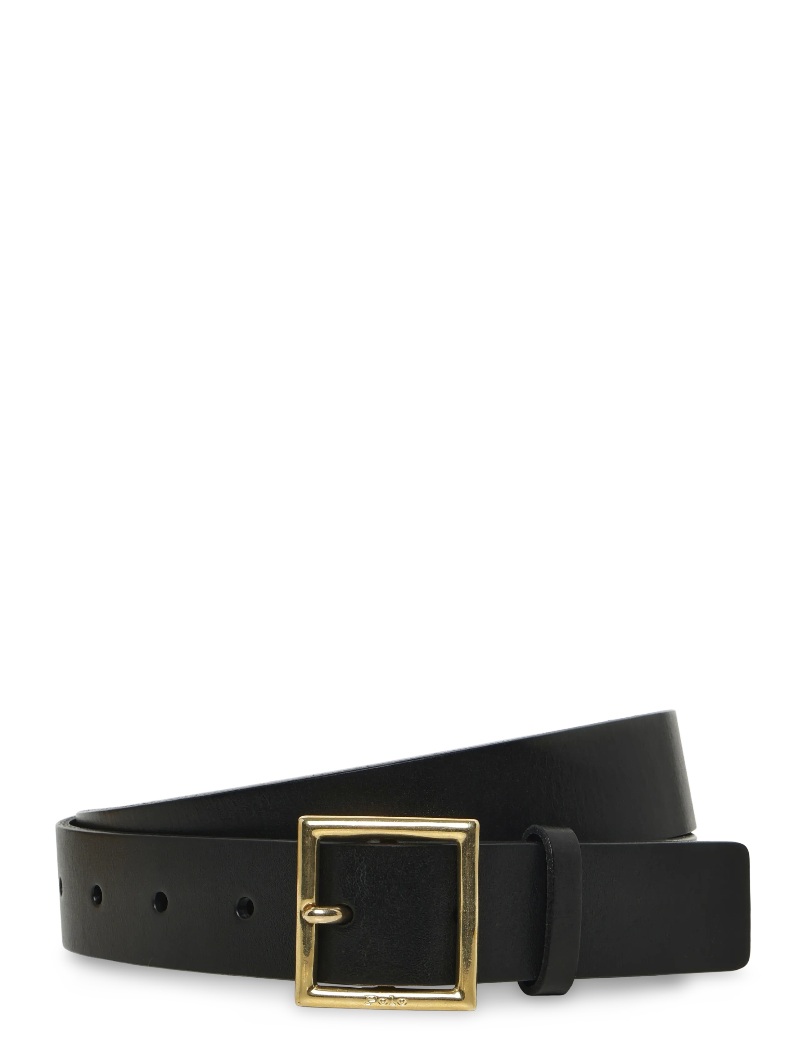 Polo Ralph Lauren TUMBLED VACHETTA-30MM PL SQR-BLT-ME - Accessoarer - BLACK / black