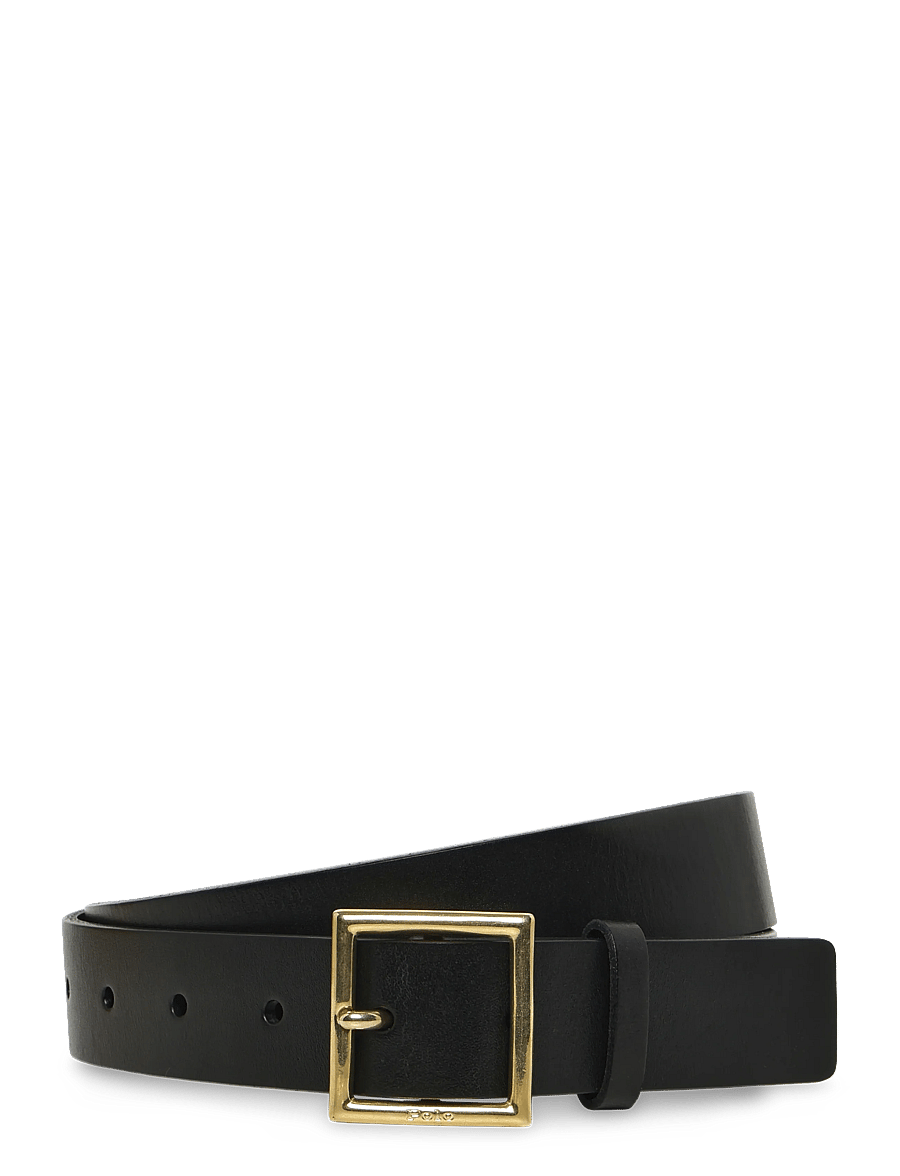 Polo Ralph Lauren - TUMBLED VACHETTA-30MM PL SQR-BLT-ME - läderskärp - black - 0