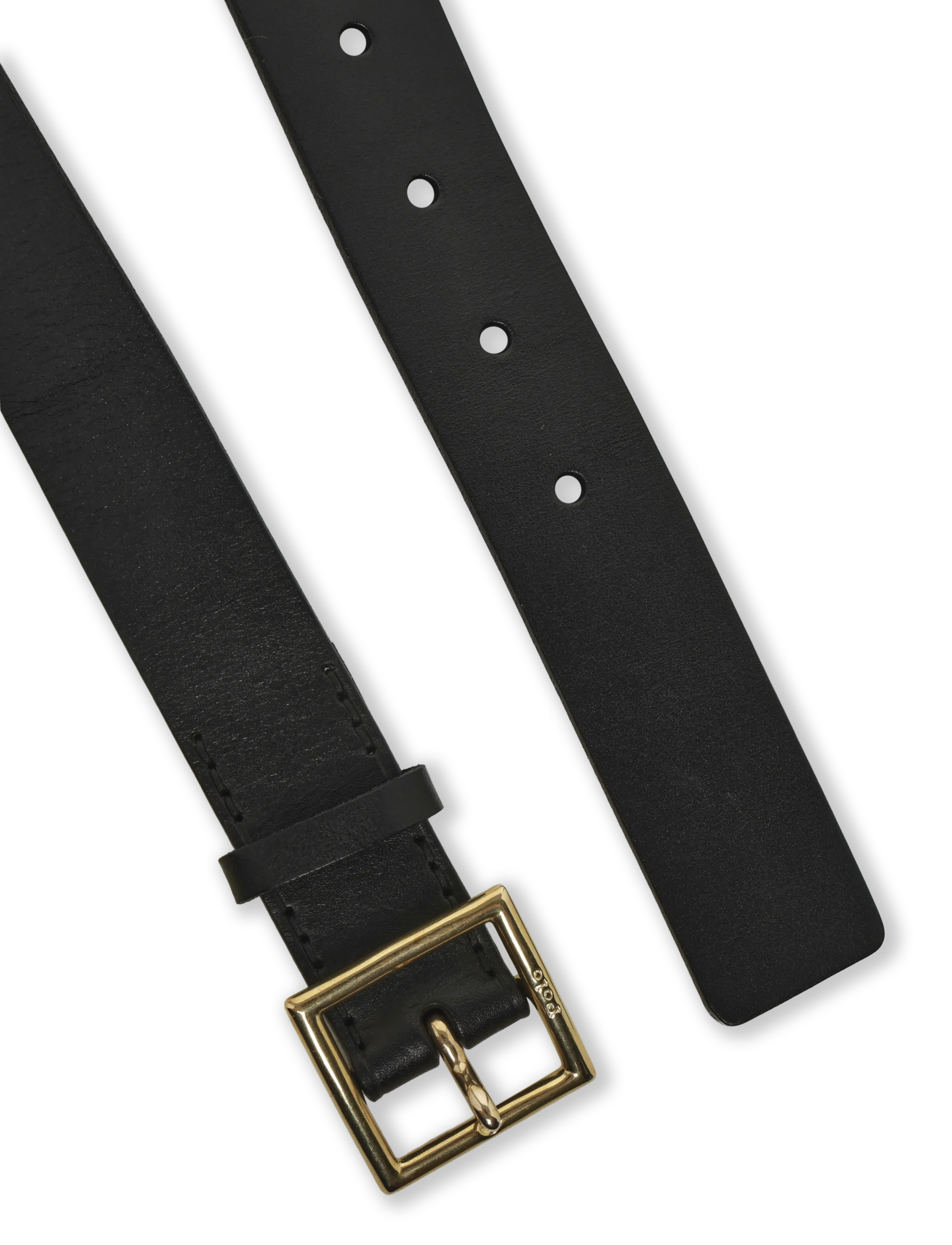 Polo Ralph Lauren - TUMBLED VACHETTA-30MM PL SQR-BLT-ME - läderskärp - black - 1