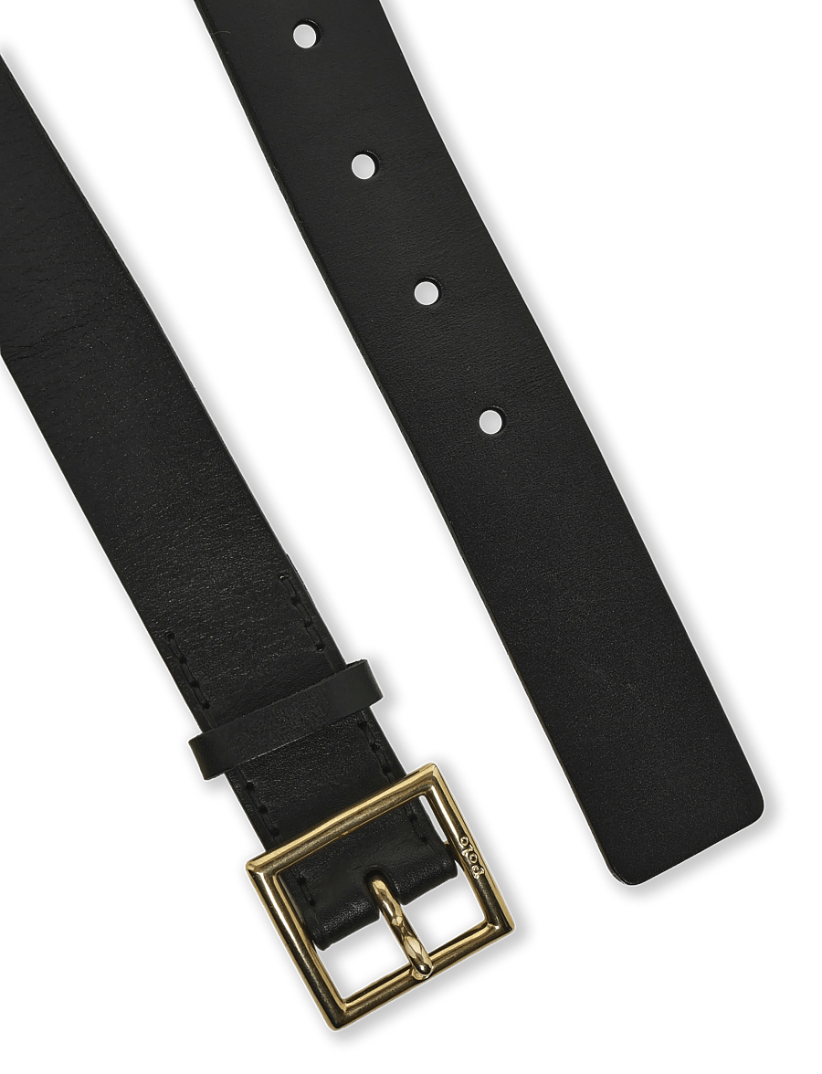 Polo Ralph Lauren - TUMBLED VACHETTA-30MM PL SQR-BLT-ME - läderskärp - black - 1