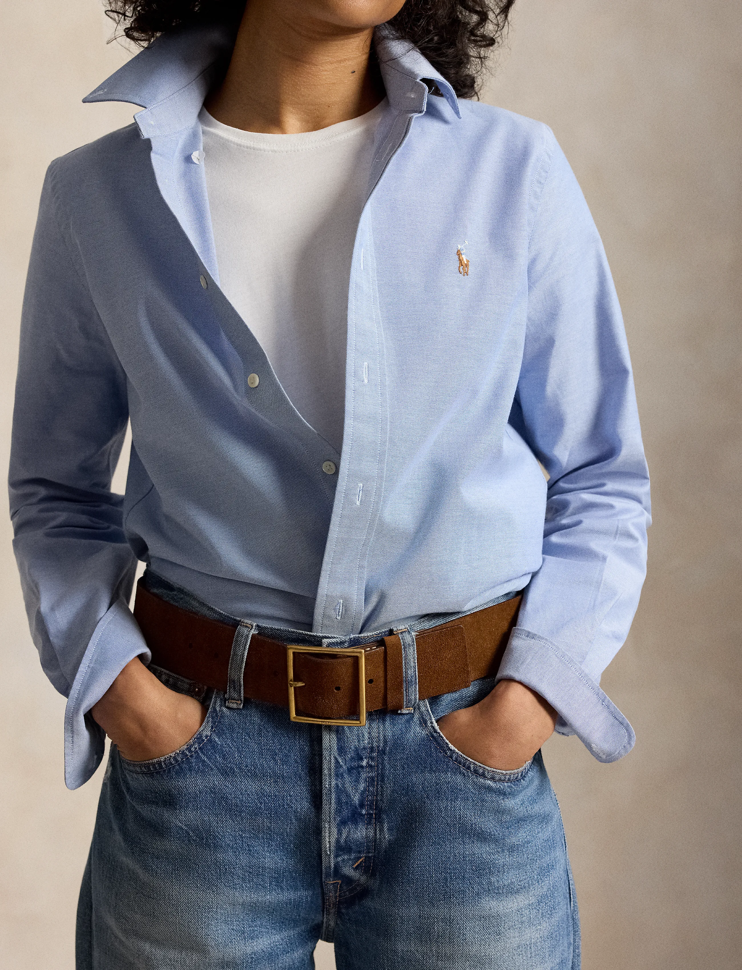 Polo Ralph Lauren Brett mockabälte med fyrkantigt spänne - Ralph Lauren - CINNAMON / brown