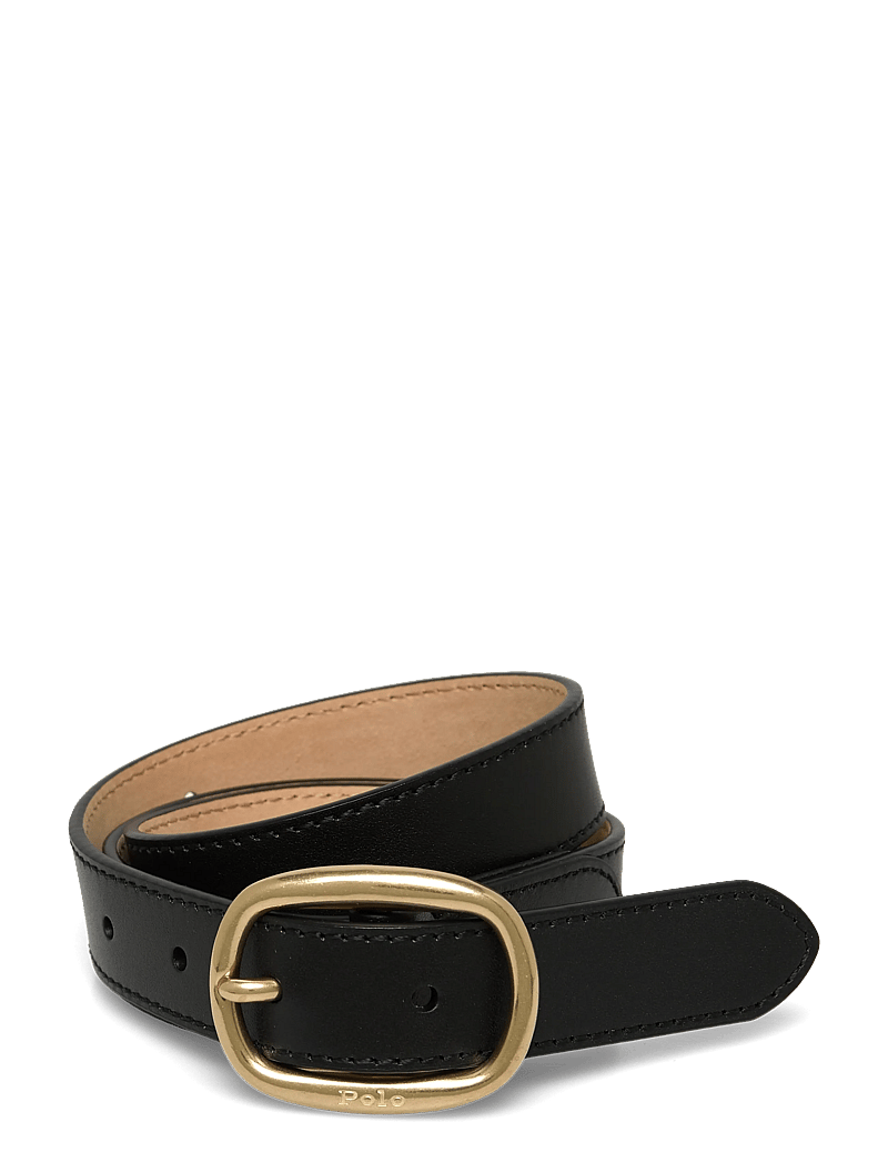 Polo Ralph Lauren - Oval-Buckle Skinny Leather Belt - igapäevased vööd - black - 0