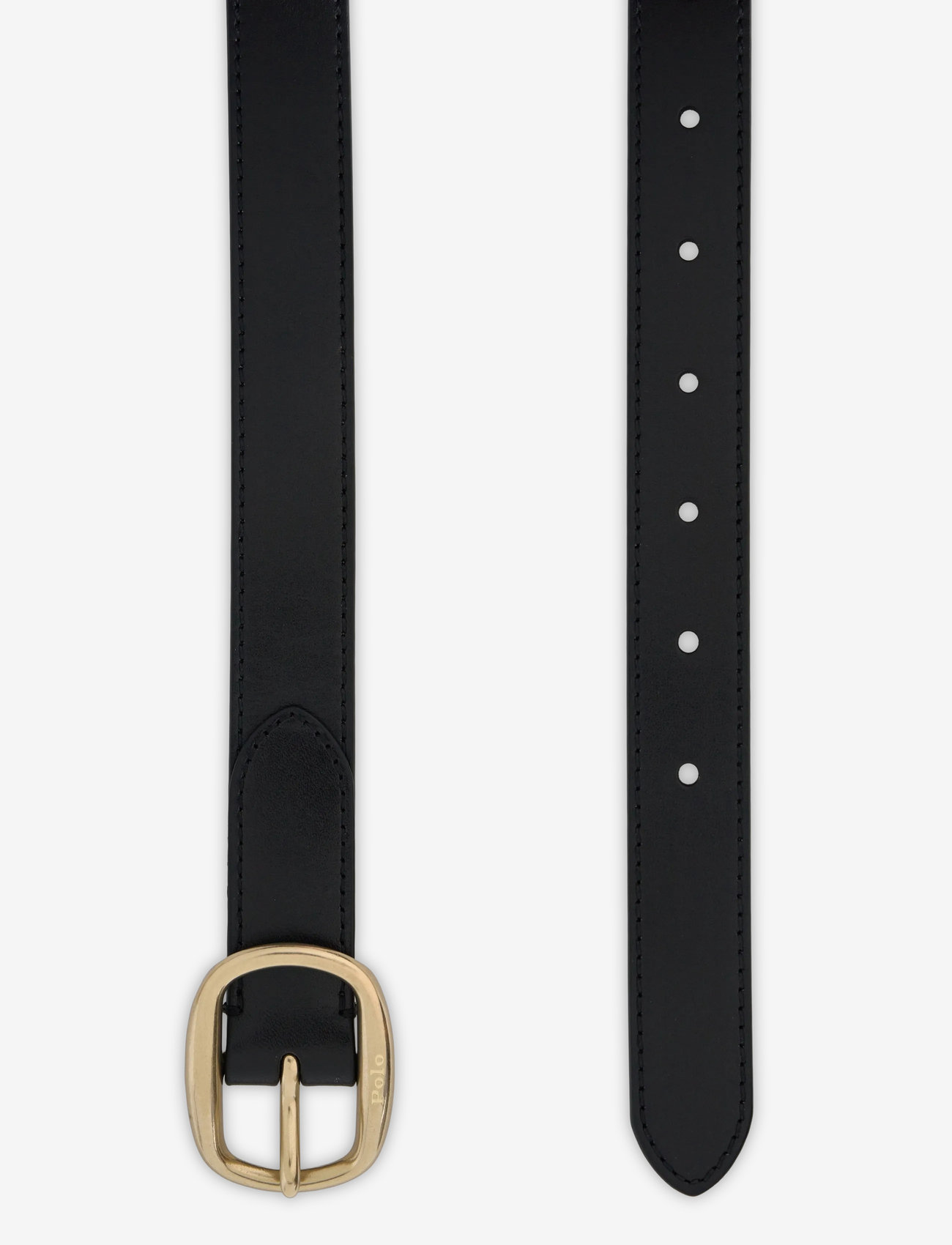 Polo Ralph Lauren - Oval-Buckle Skinny Leather Belt - igapäevased vööd - black - 1