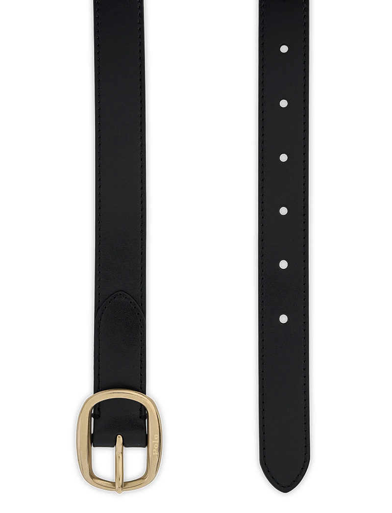 Polo Ralph Lauren - Oval-Buckle Skinny Leather Belt - igapäevased vööd - black - 1