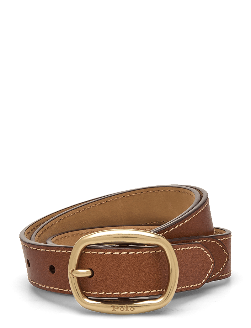 Polo Ralph Lauren - Oval-Buckle Skinny Leather Belt - casual bælter - cuoio - 0