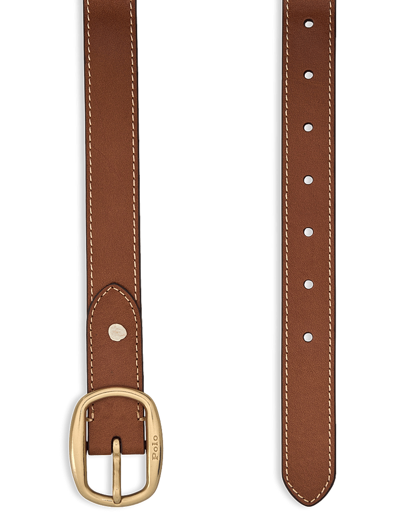 Polo Ralph Lauren - Oval-Buckle Skinny Leather Belt - casual bælter - cuoio - 1