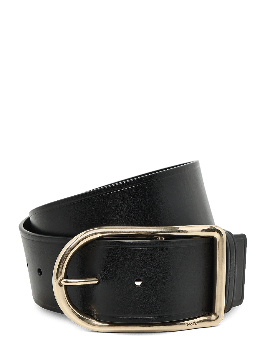Polo Ralph Lauren - TUMBLED VEG-50MM CRV CNT-BLT-MED - læderbælter - black - 0