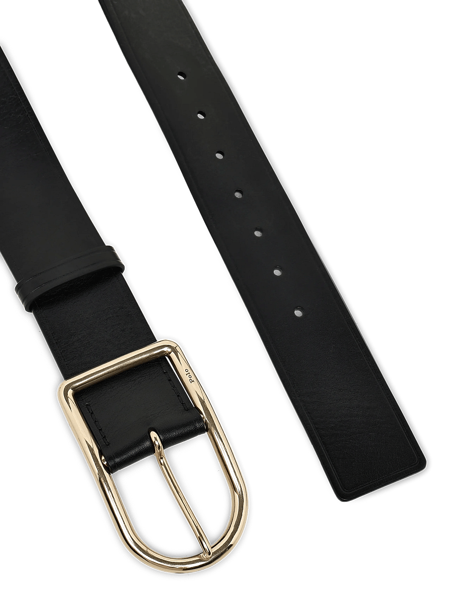 Polo Ralph Lauren - TUMBLED VEG-50MM CRV CNT-BLT-MED - læderbælter - black - 1