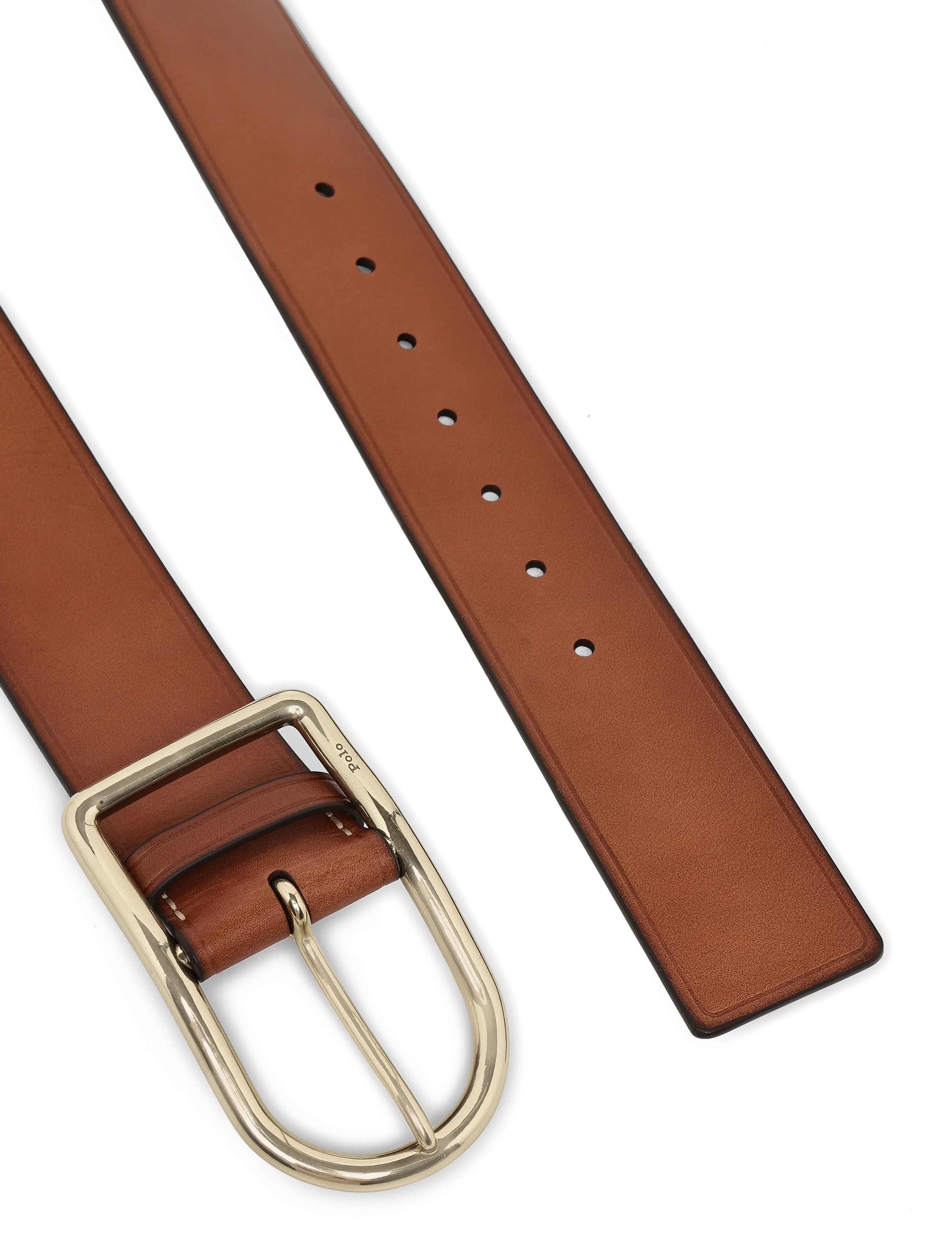 Polo Ralph Lauren - TUMBLED VEG-50MM CRV CNT-BLT-MED - nahkrihmad - cuoio - 2