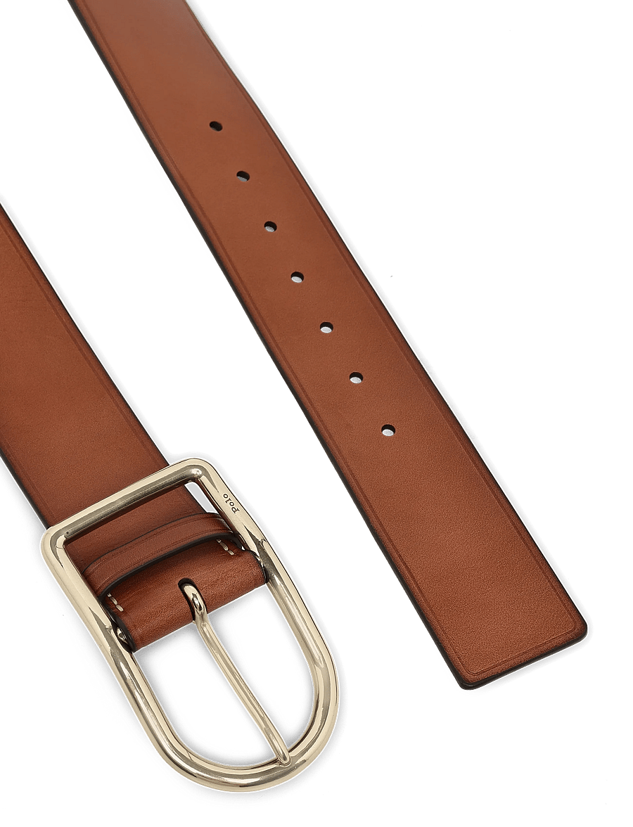 Polo Ralph Lauren - TUMBLED VEG-50MM CRV CNT-BLT-MED - nahkrihmad - cuoio - 2