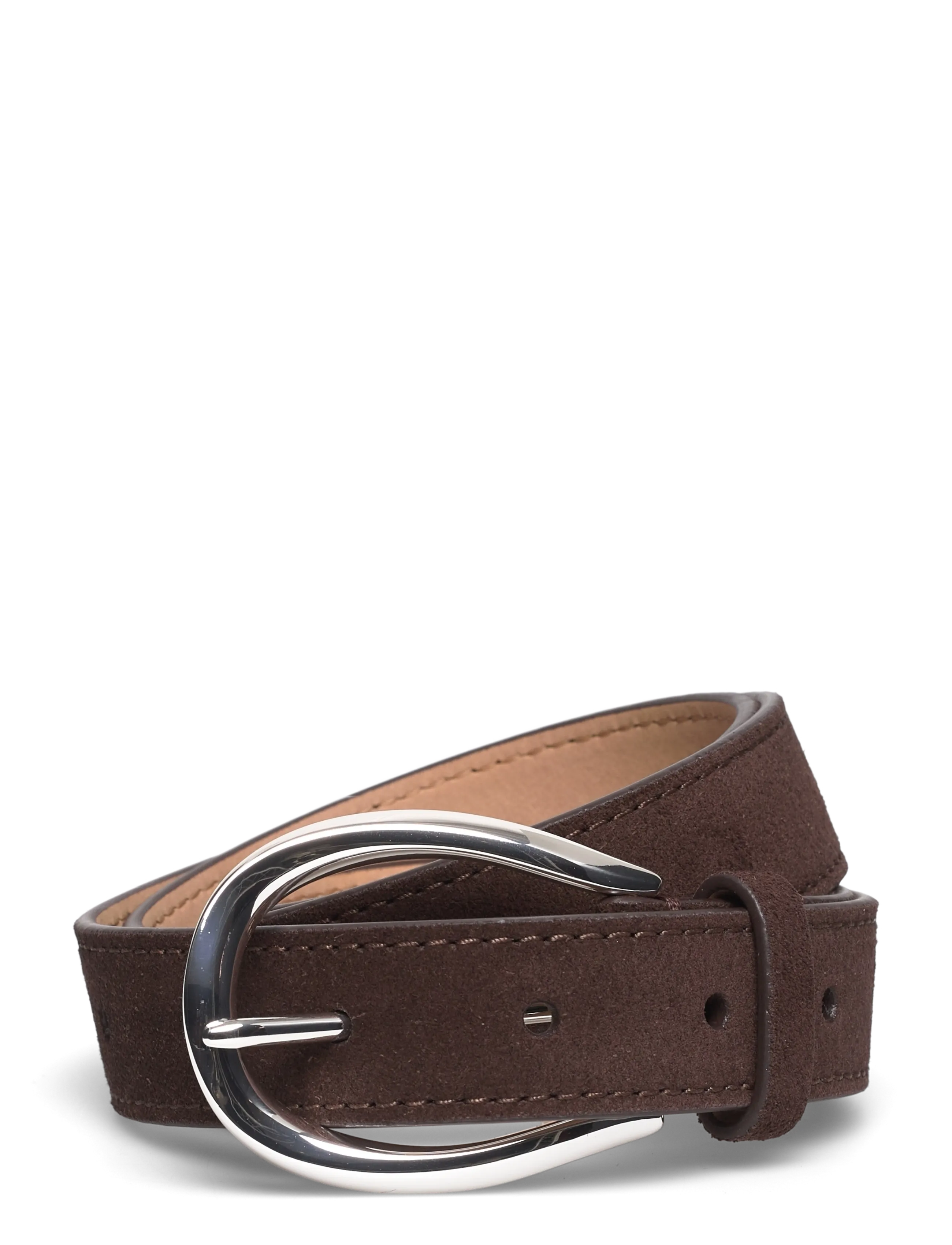 Polo Ralph Lauren Stirrup-Buckle Calfskin Suede Belt - Polo Ralph Lauren - CHOCOLATE / brown