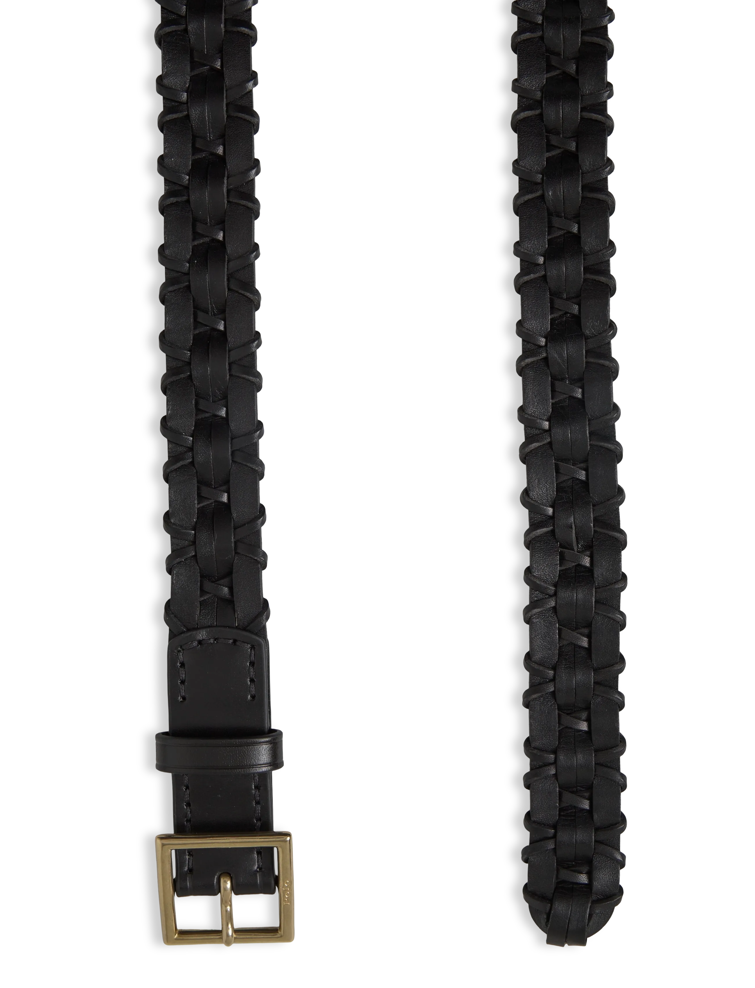 Polo Ralph Lauren - Basketweave Leather Belt - læderbælter - black - 1