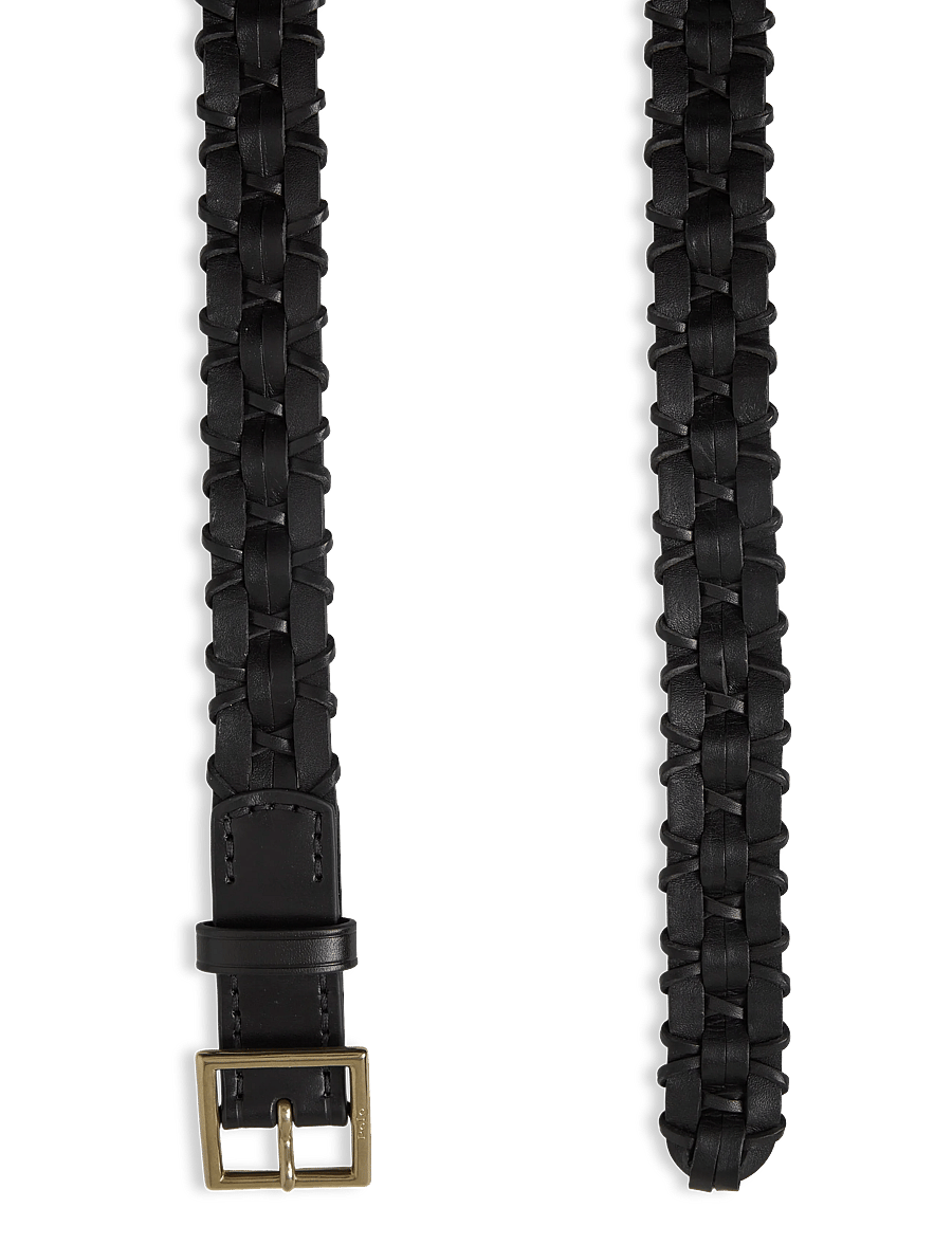 Polo Ralph Lauren - Basketweave Leather Belt - nahkrihmad - black - 1