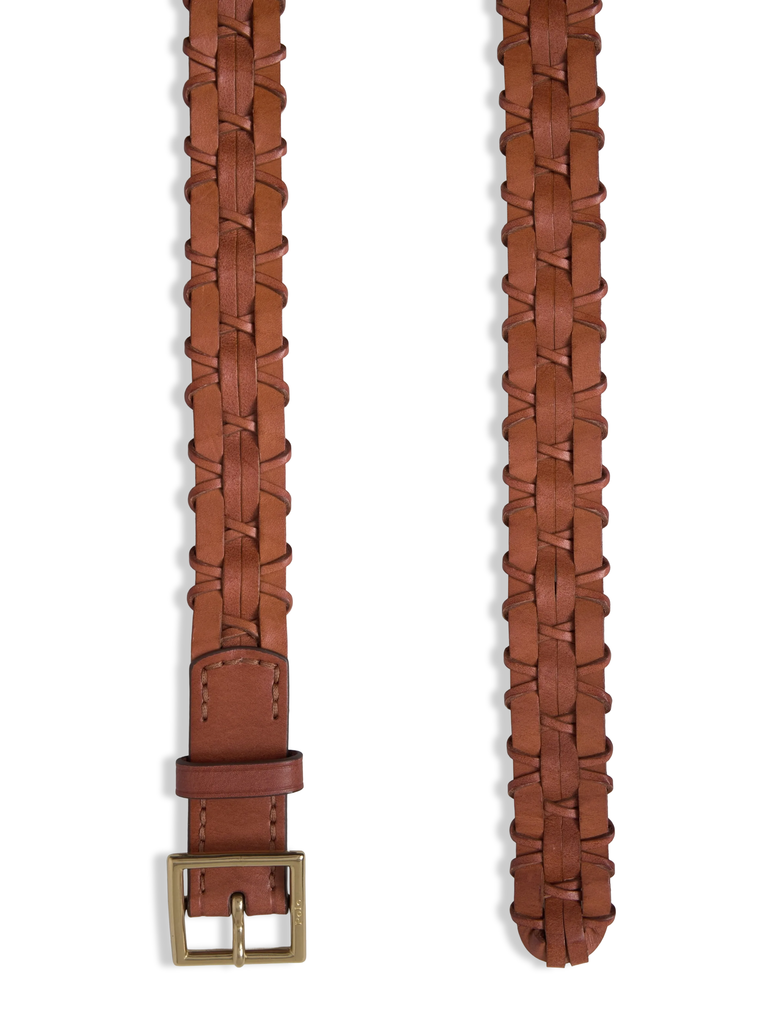 Polo Ralph Lauren - Basketweave Leather Belt - læderbælter - cuoio - 1