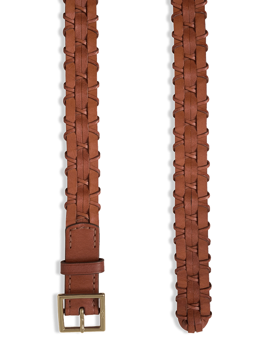 Polo Ralph Lauren - Basketweave Leather Belt - leather belts - cuoio - 1