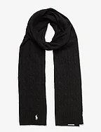 Rib-Knit Wool-Cashmere Scarf - BLACK