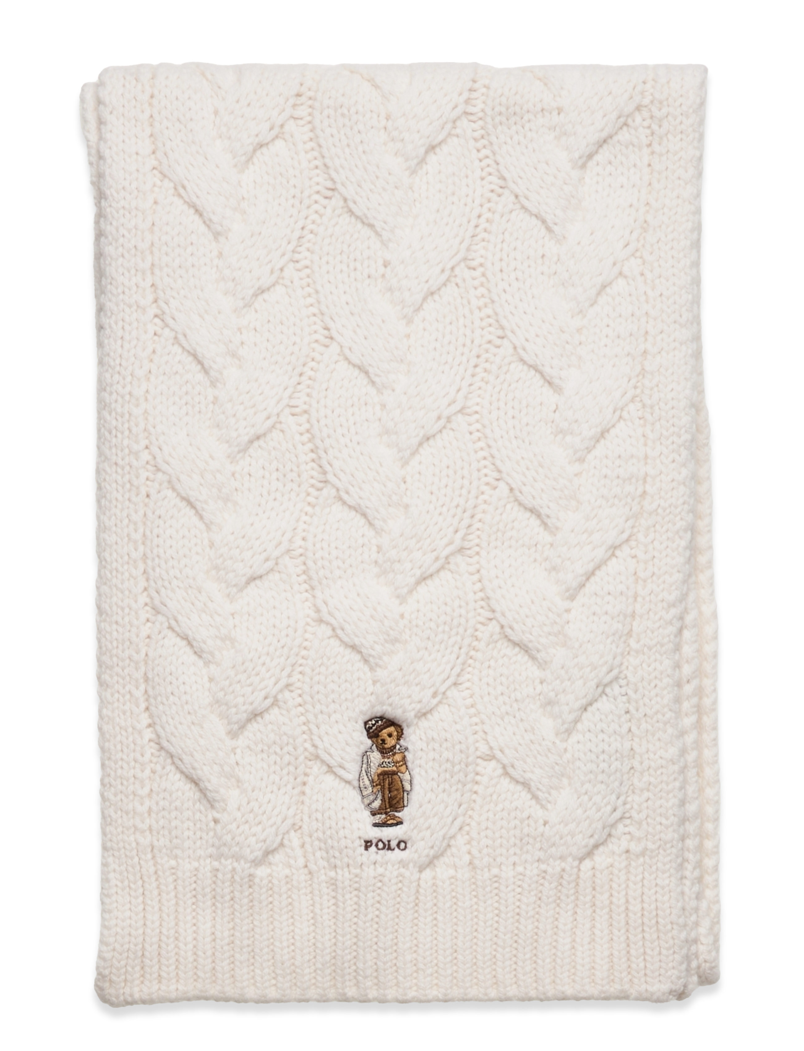 Polo Ralph Lauren - WOOL BLEND-WINTER BEAR SCARF - cream - 1