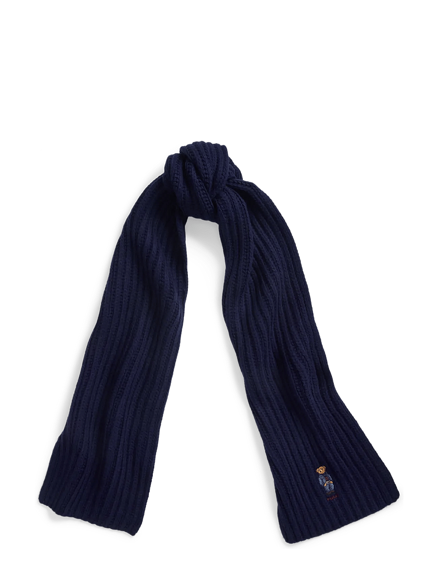Polo Ralph Lauren - Polo Bear Rib-Knit Scarf - talvesallid - hunter navy - 0
