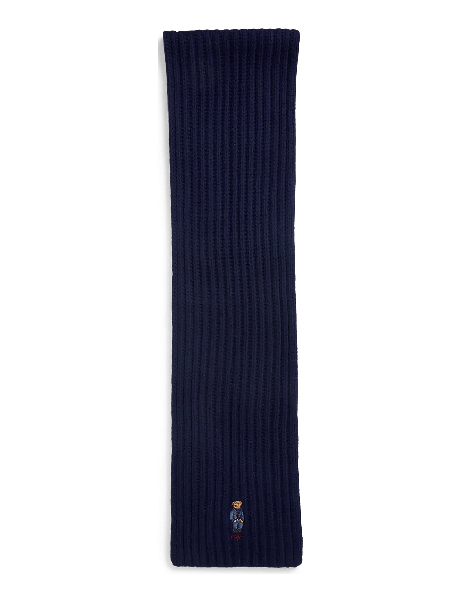 Polo Ralph Lauren - Polo Bear Rib-Knit Scarf - talvesallid - hunter navy - 1