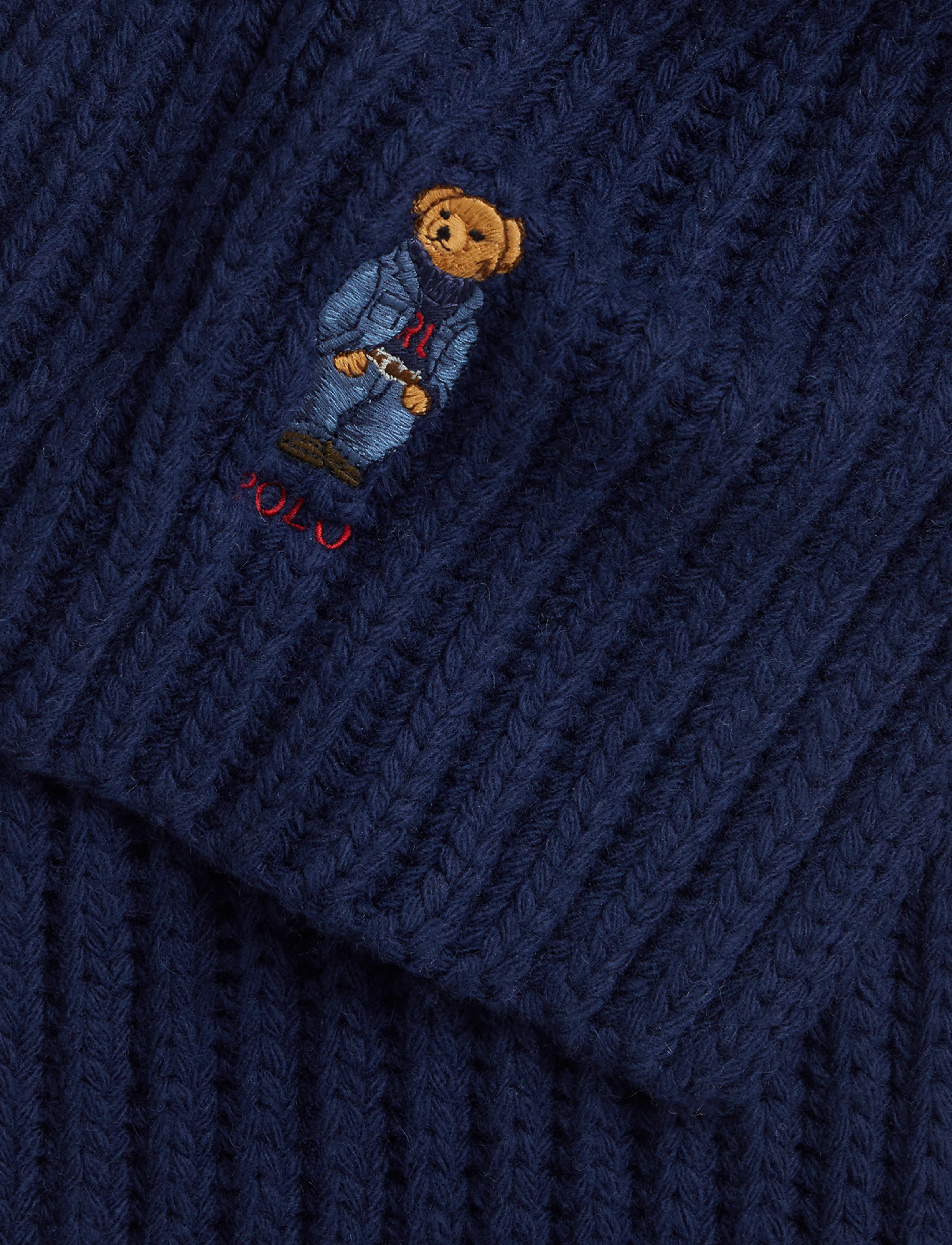 Polo Ralph Lauren - Polo Bear Rib-Knit Scarf - talvesallid - hunter navy - 3
