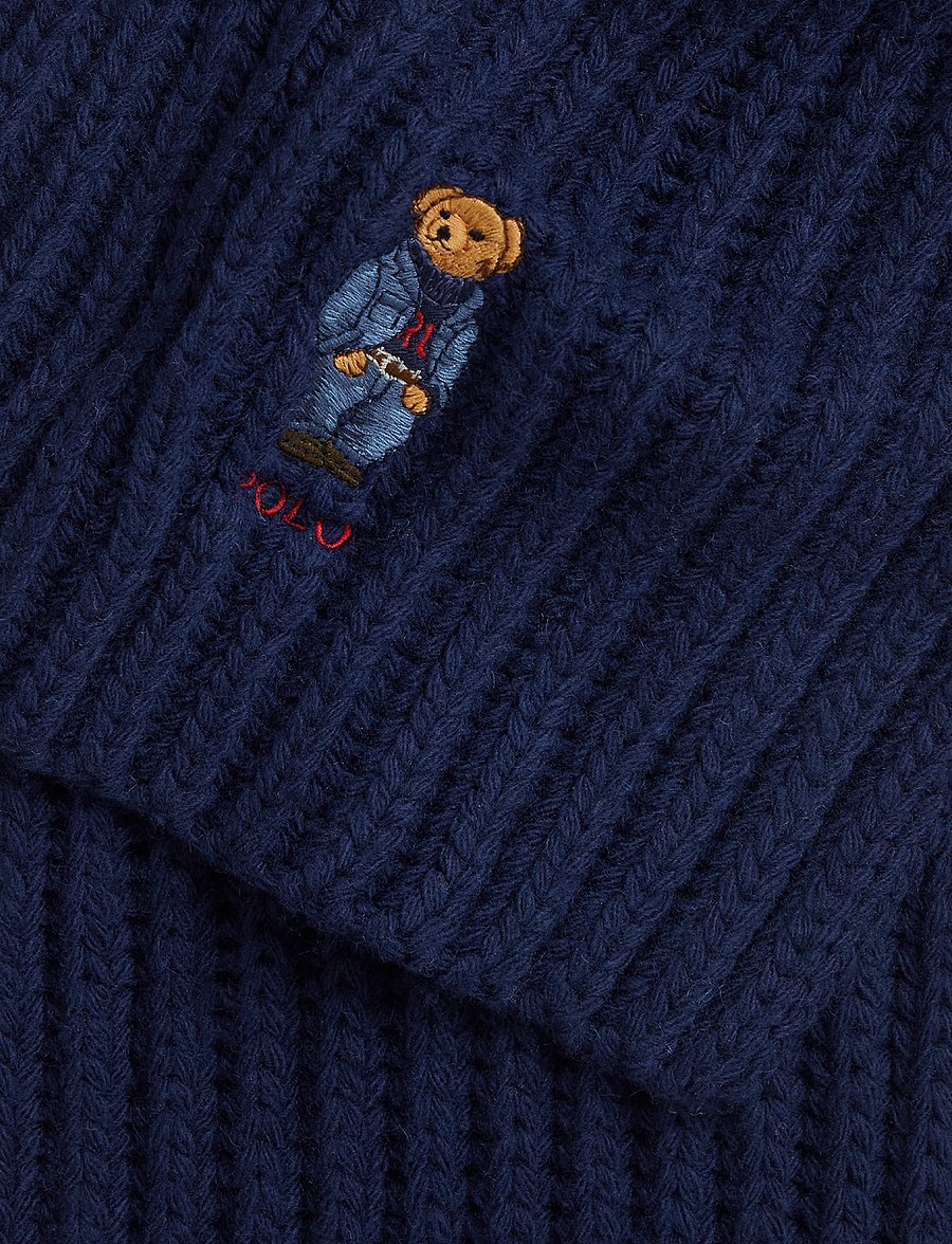 Polo Ralph Lauren - Polo Bear Rib-Knit Scarf - talvesallid - hunter navy - 3