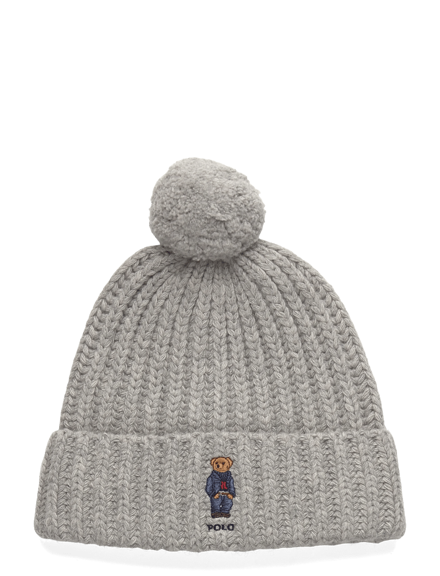 Polo Ralph Lauren - WOOL BLEND-DENIM BEAR-HAT - mützen & caps - andover hthr - 0