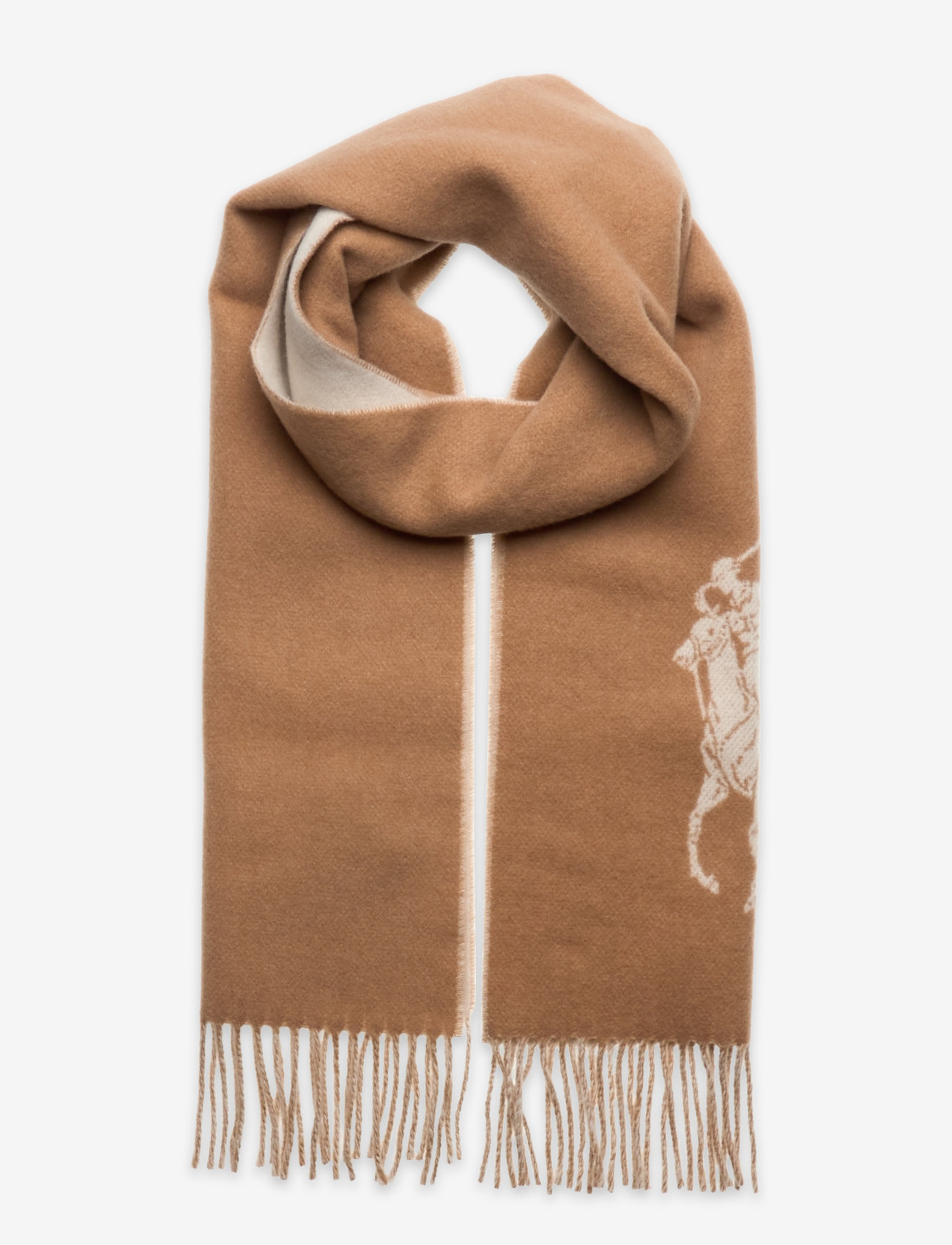 Polo Ralph Lauren - Big Pony Wool Scarf - everyday style - camel/cream - 0