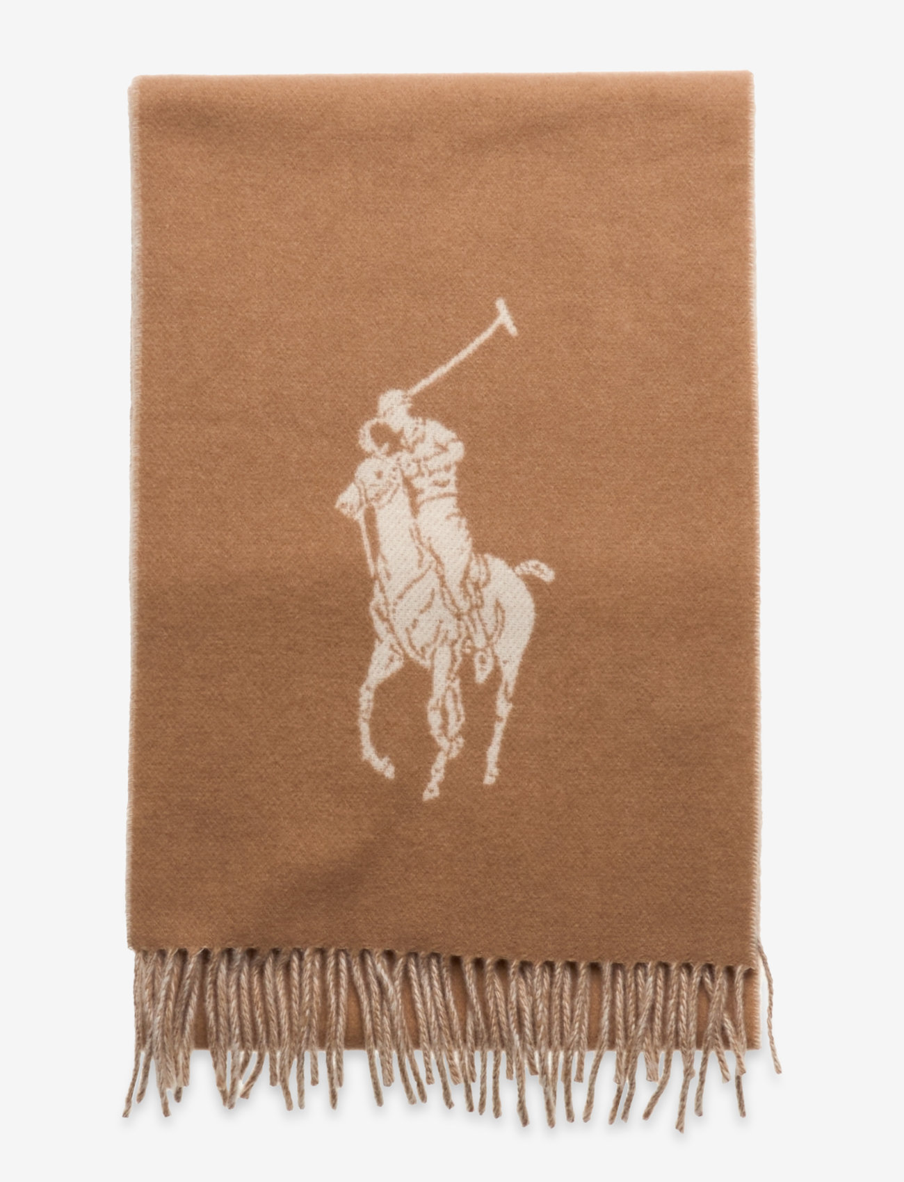 Polo Ralph Lauren - Big Pony Wool Scarf - everyday style - camel/cream - 1