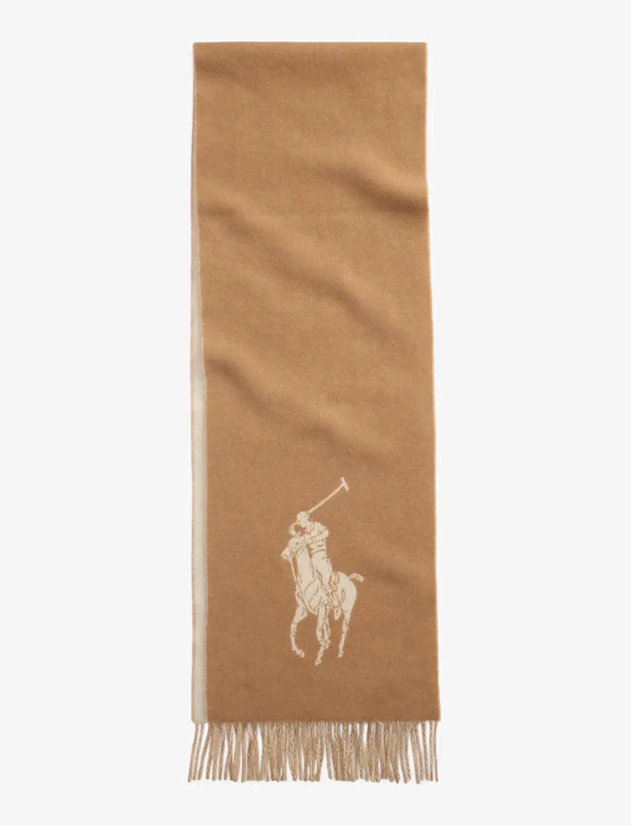 Polo Ralph Lauren - Big Pony Wool Scarf - everyday style - camel/cream - 2
