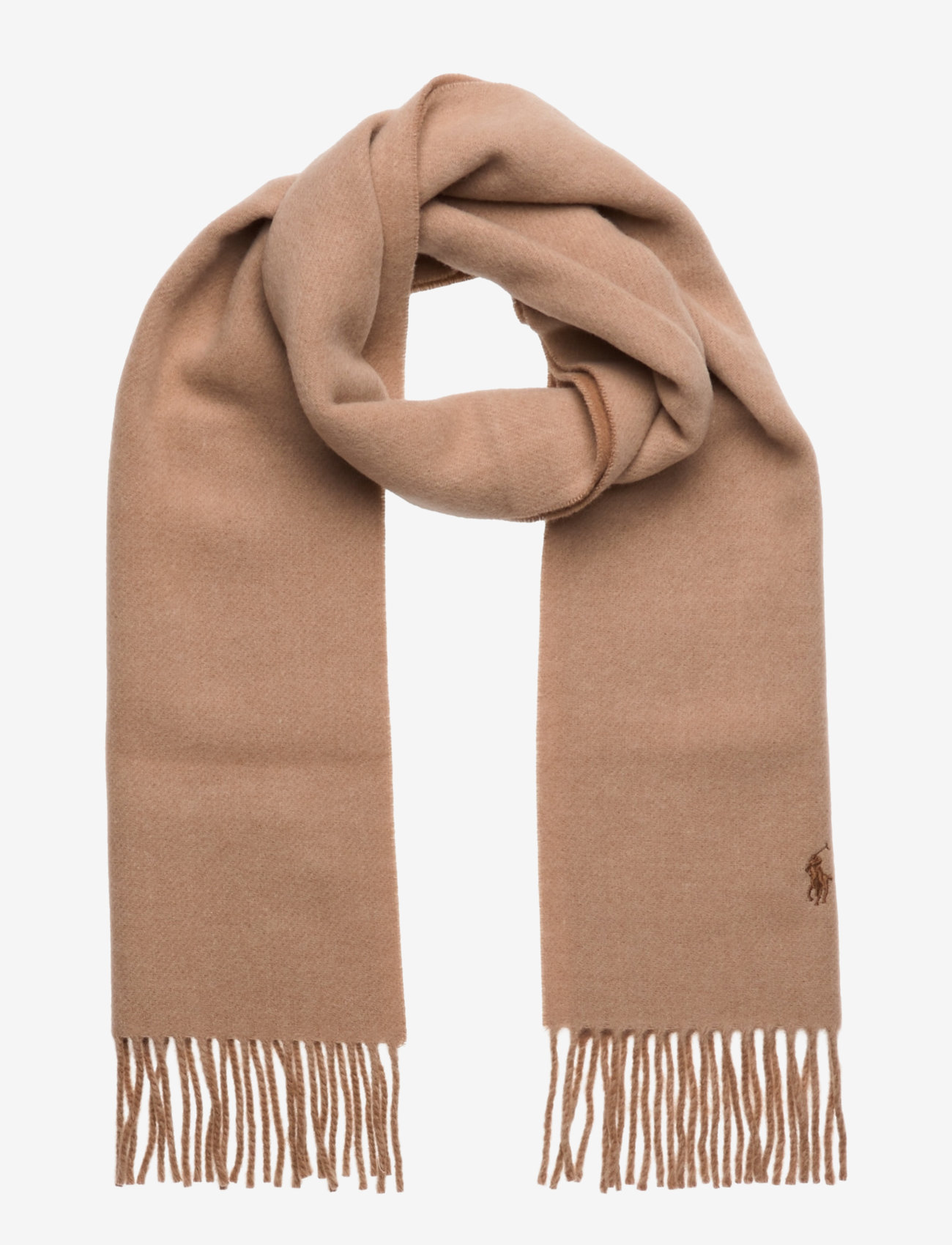 Polo Ralph Lauren - Fringe-Trim Wool Scarf - hverdags stil - camel tonal - 0