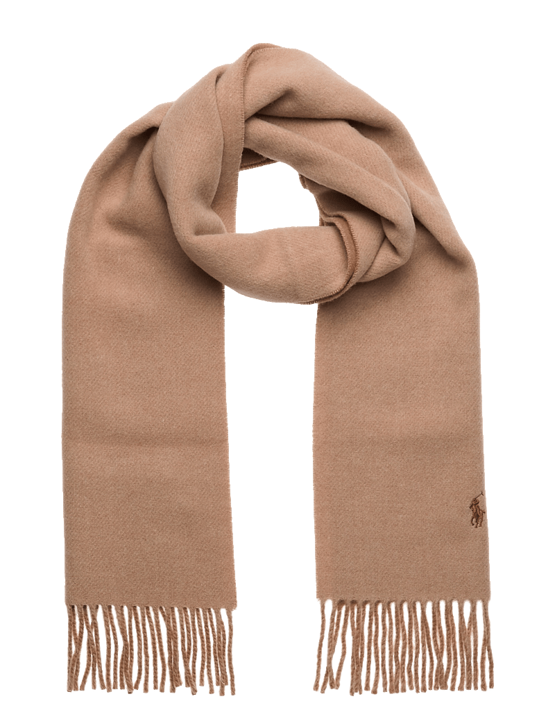 Polo Ralph Lauren - Fringe-Trim Wool Scarf - hverdags stil - camel tonal - 0