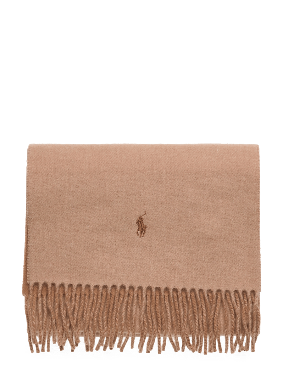 Polo Ralph Lauren - Fringe-Trim Wool Scarf - camel tonal - 1