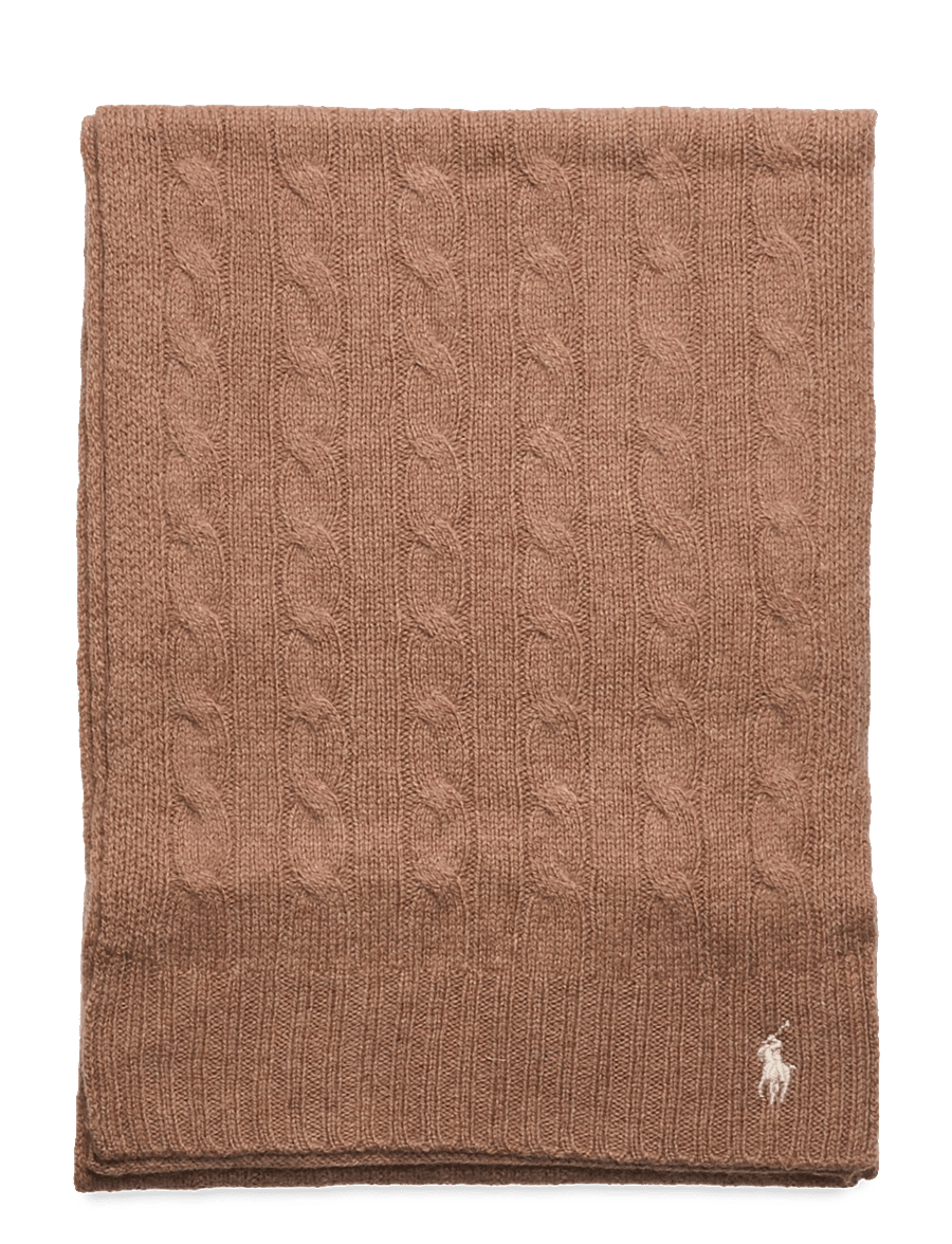 Polo Ralph Lauren - Cable-Knit Wool-Cashmere Scarf - kašmirs - camel - 1