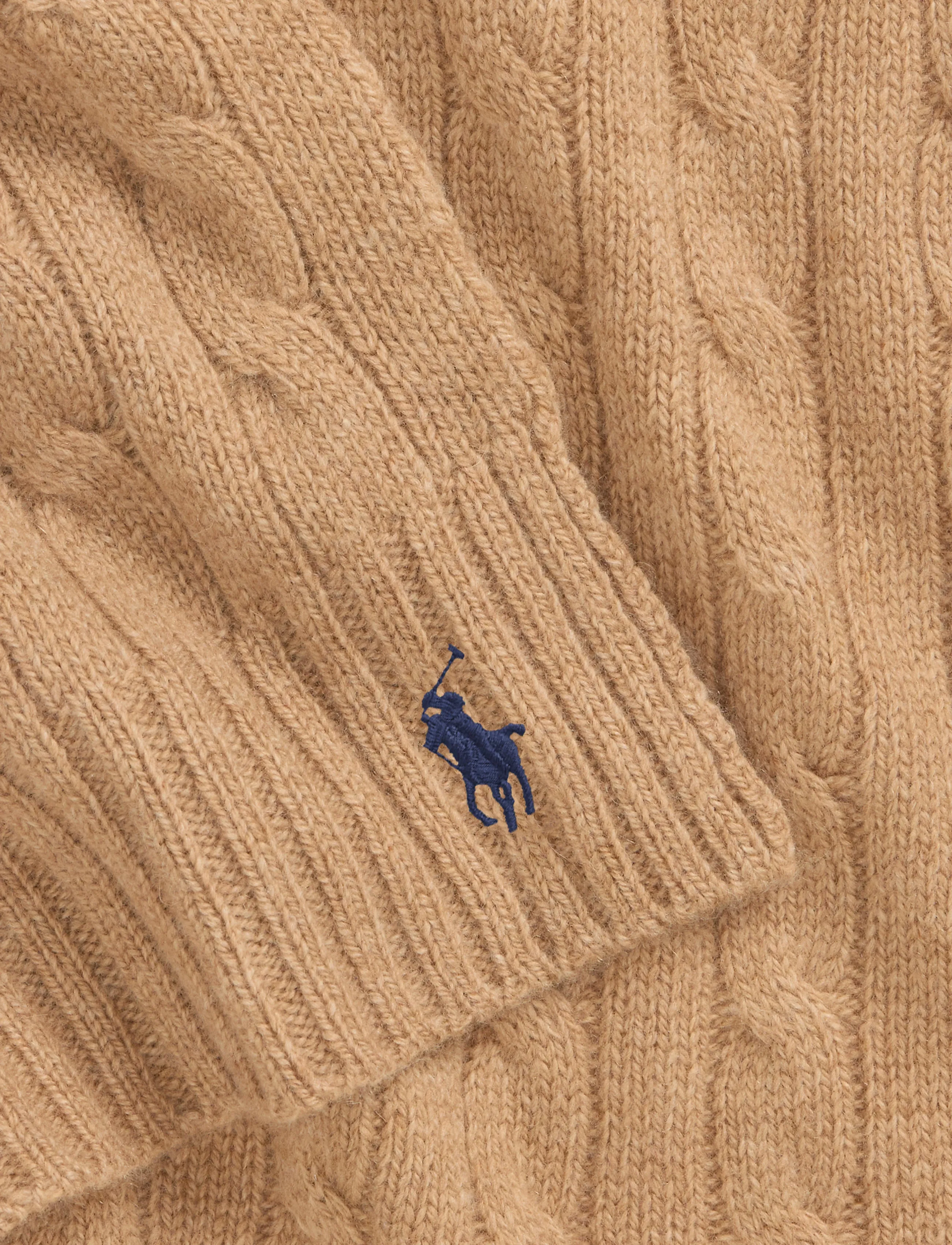 Polo Ralph Lauren - Cable-Knit Wool-Cashmere Scarf - cachemire - camel - 2
