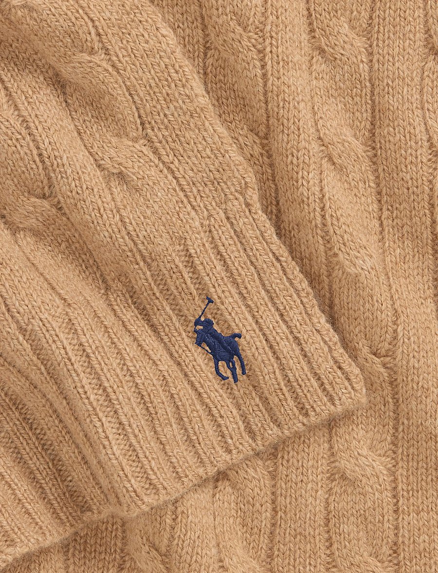 Polo Ralph Lauren - Cable-Knit Wool-Cashmere Scarf - kašmirs - camel - 2