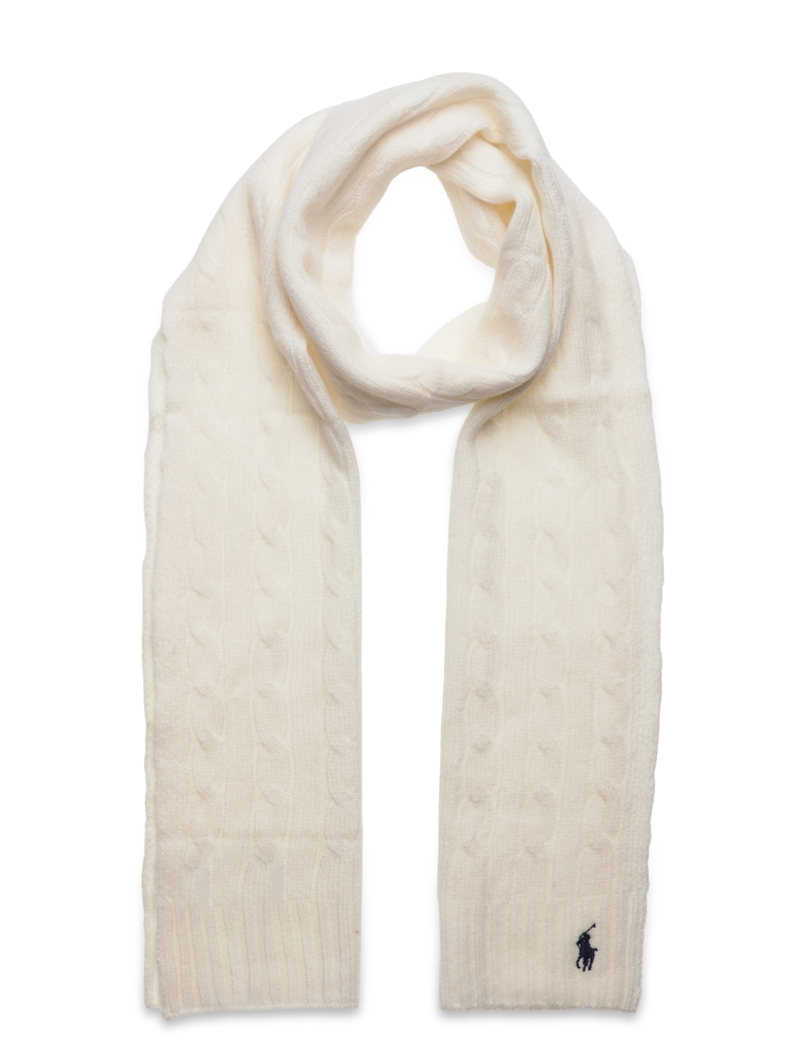 POLO RALPH LAUREN Cable-Knit Wolle-Cashmere Schal Cream - One Size - Damen