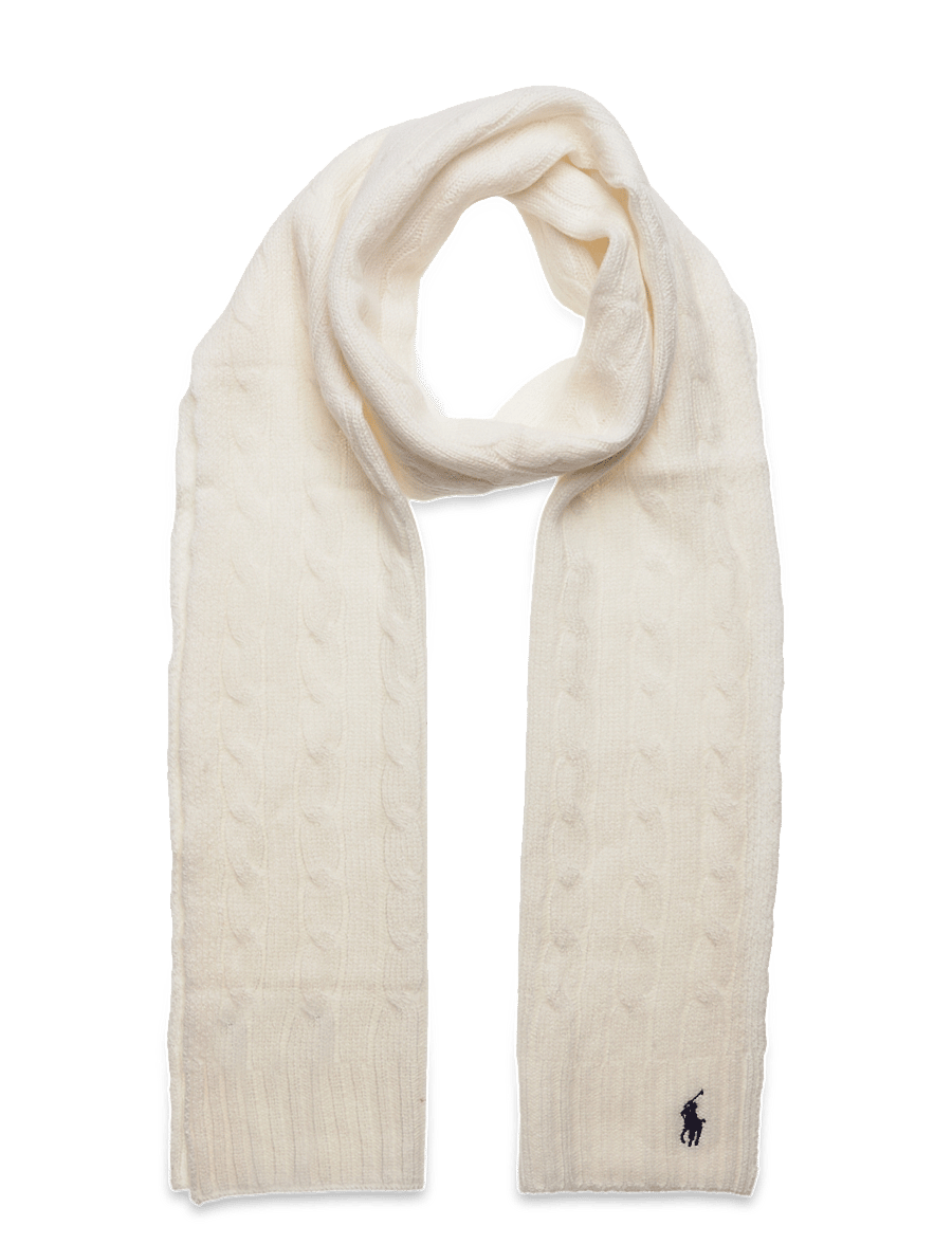 Polo Ralph Lauren - Cable-Knit Wool-Cashmere Scarf - kaschmir - cream - 0