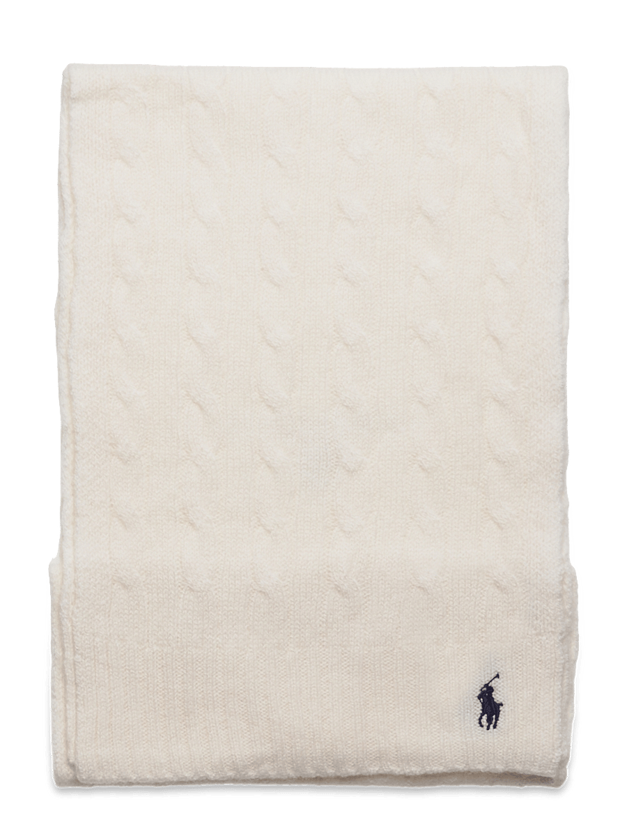 Polo Ralph Lauren - Cable-Knit Wool-Cashmere Scarf - kaschmir - cream - 1