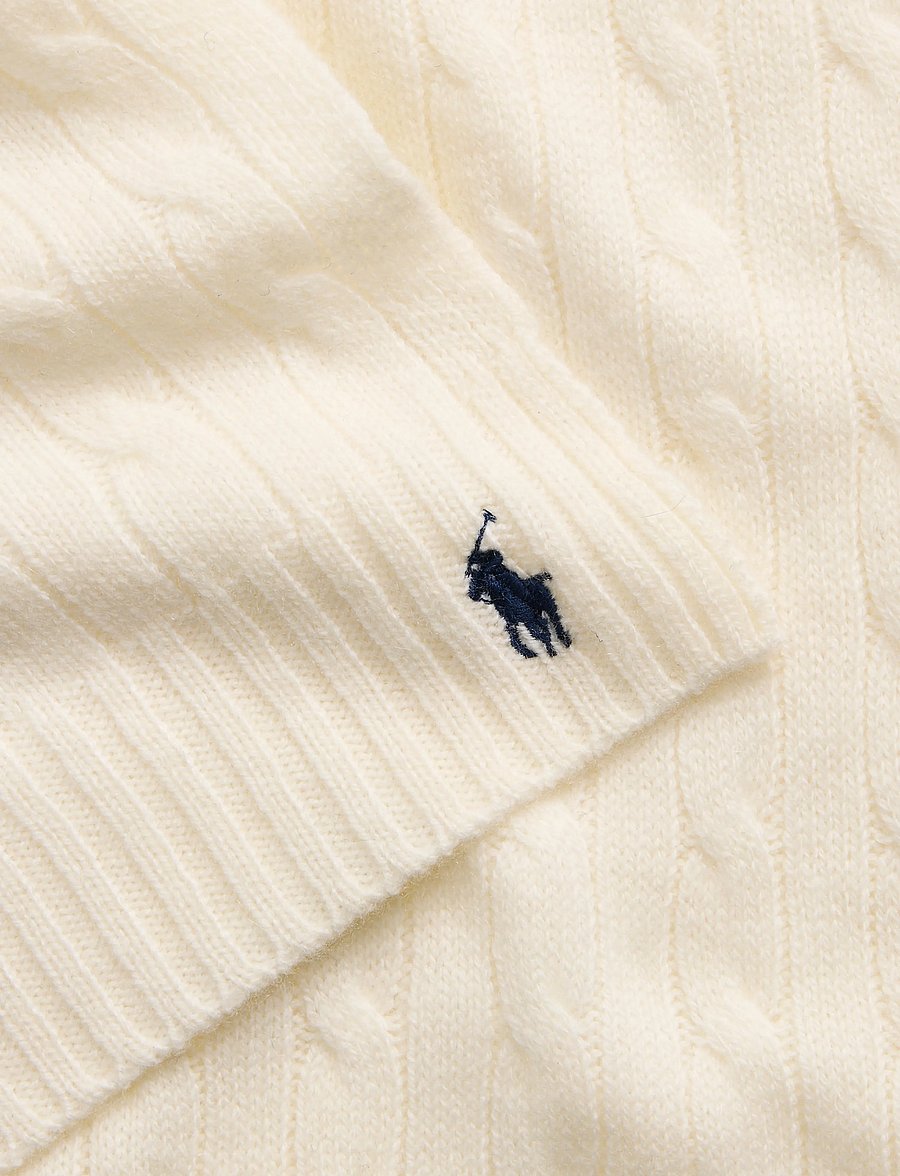 Polo Ralph Lauren - Cable-Knit Wool-Cashmere Scarf - kaschmir - cream - 2