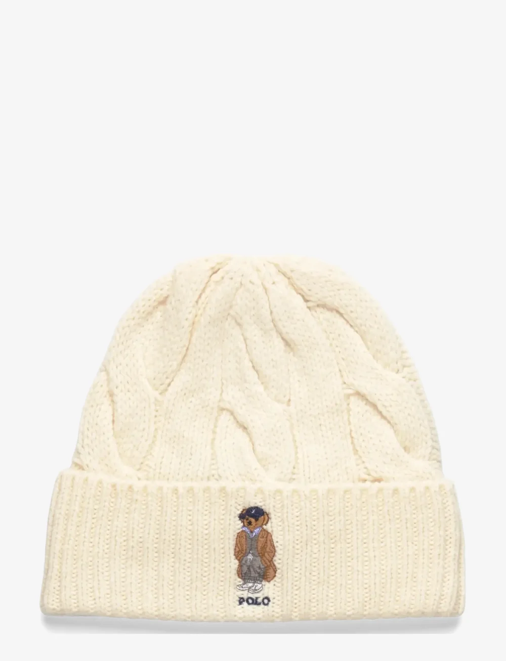 Polo Ralph Lauren - Polo Bear Cable Wool-Blend Beanie - húfur - cream - 0