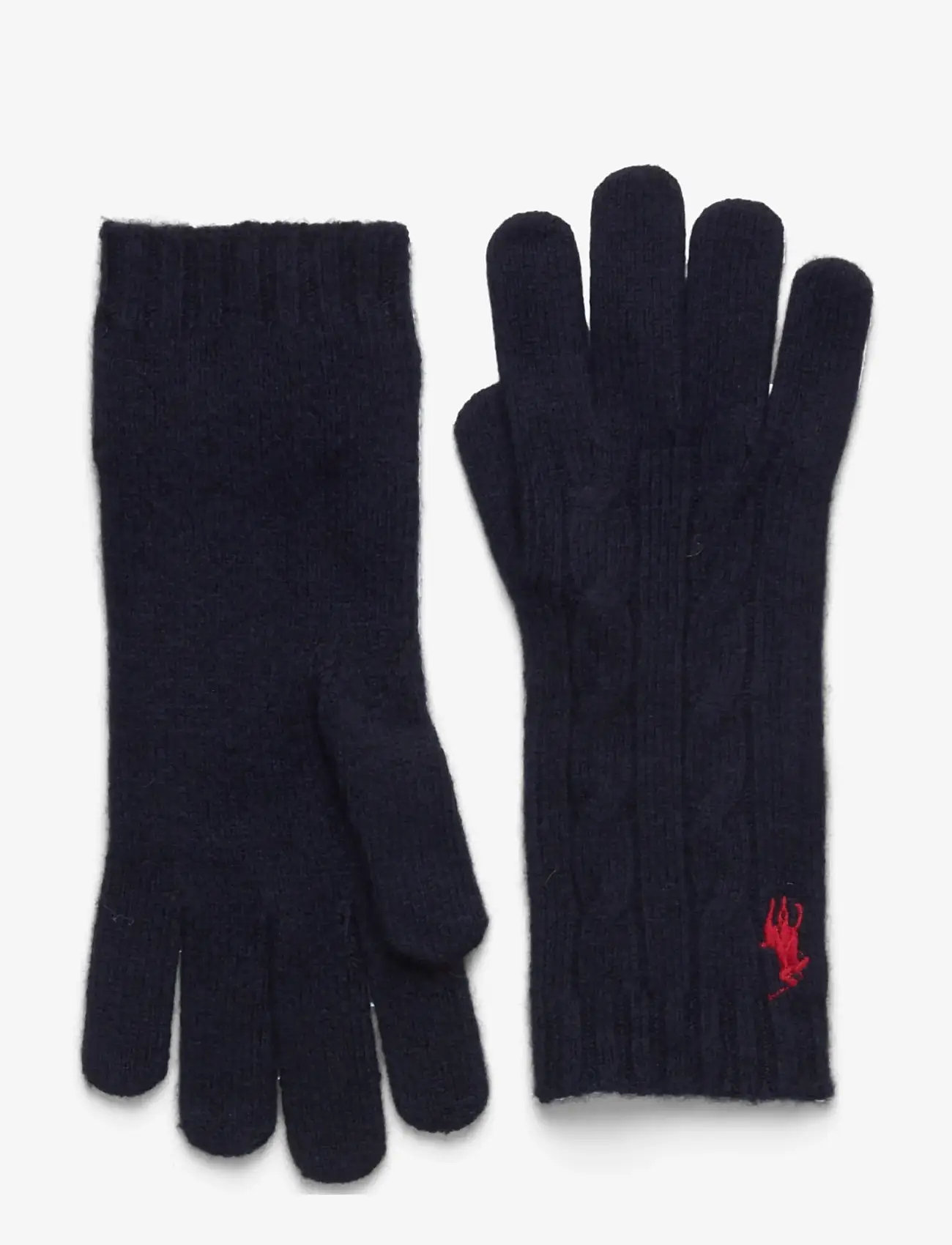 Polo Ralph Lauren - Cable-Knit Wool-Cashmere Gloves - cashmere - hunter navy - 0