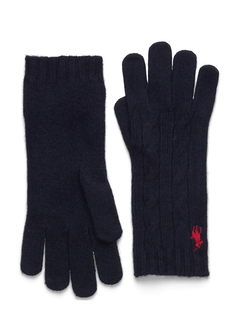 Polo Ralph Lauren - Cable-Knit Wool-Cashmere Gloves - cashmere - hunter navy - 0